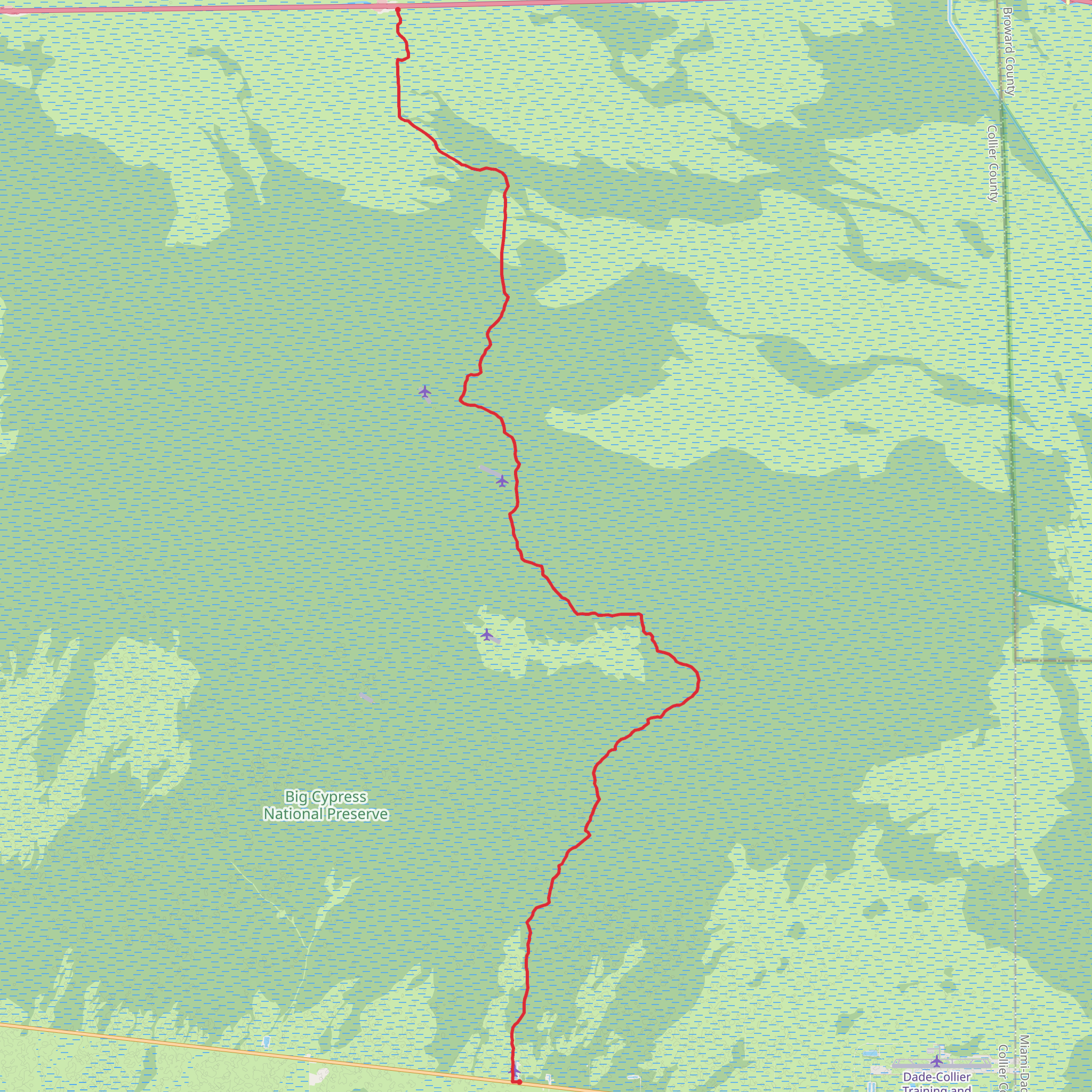 Florida National Scenic Trail - Big Cypress South mobile static map