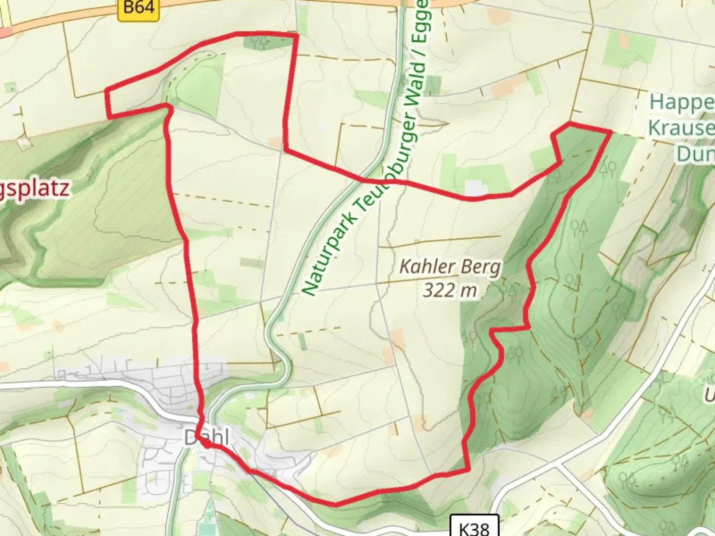 An image depicting the trail Dahler Aussichtstour and its surrounding area.