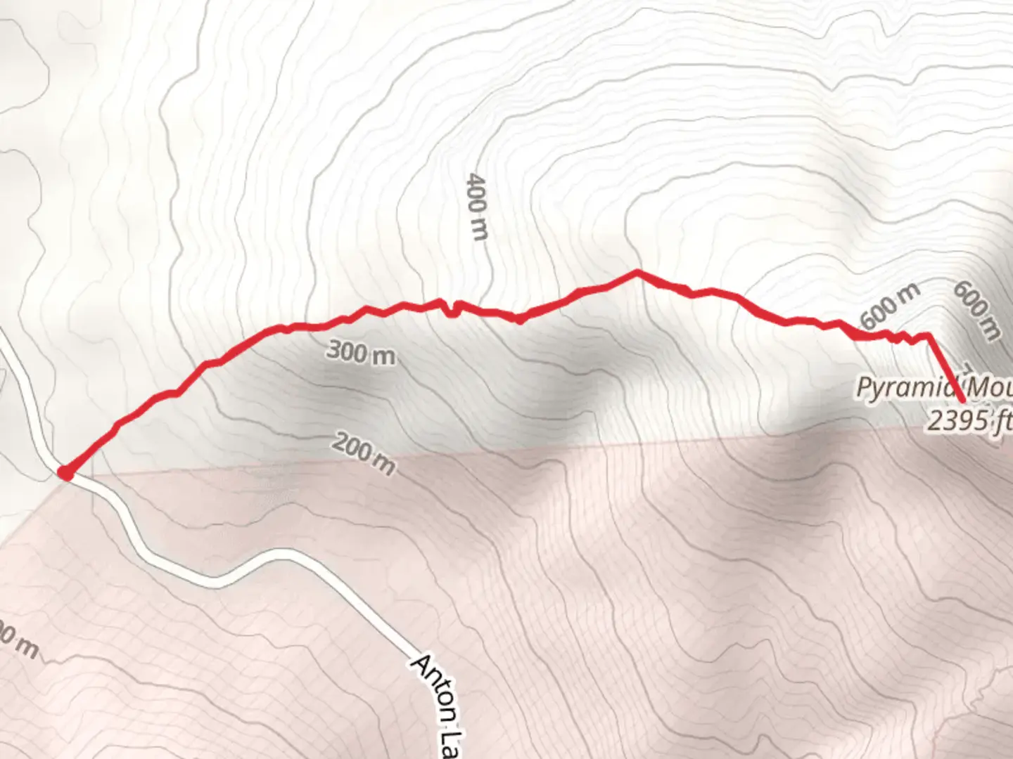 An image depicting the trail Pyramid Mountain Trail and its surrounding area.