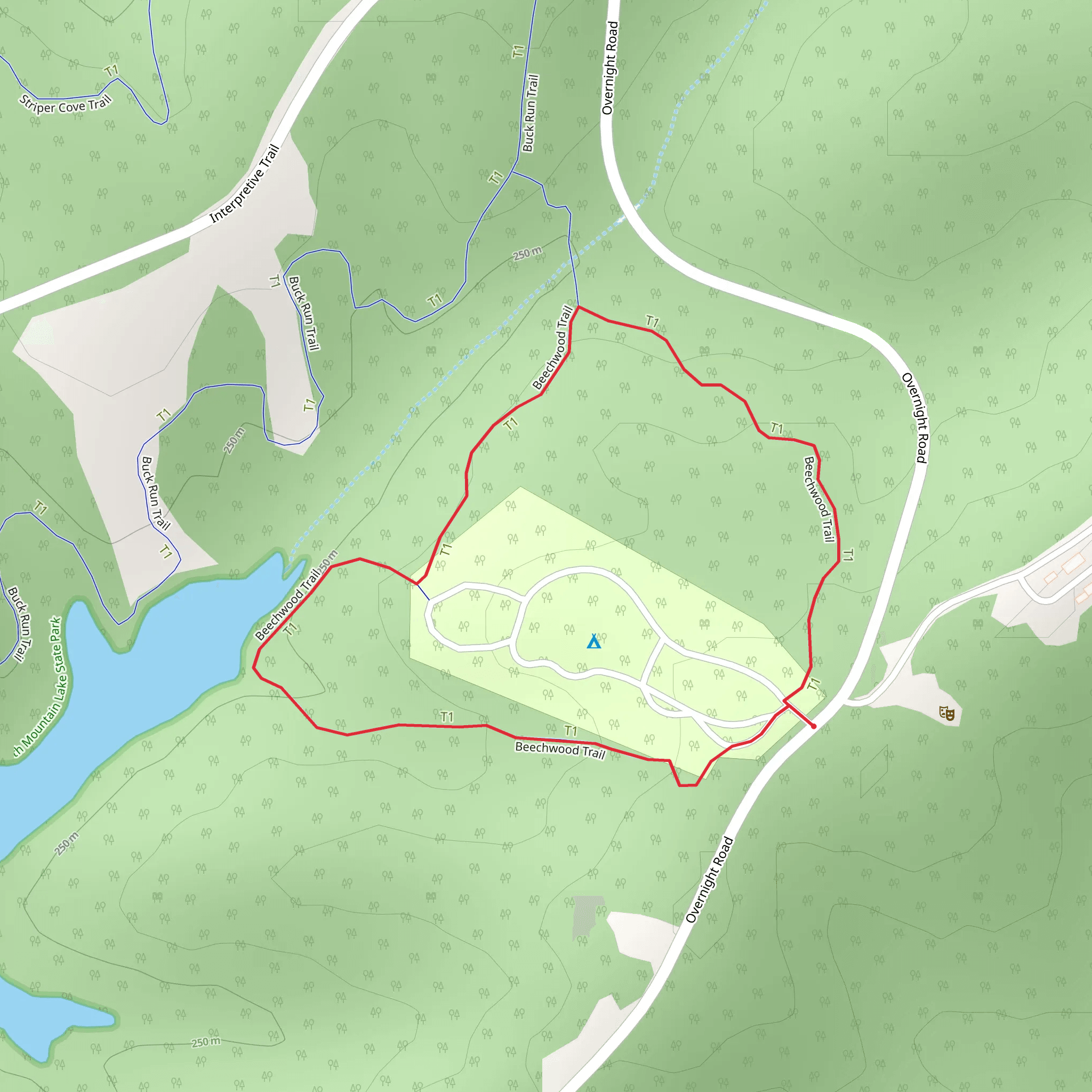 Beechwood Loop Trail mobile static map