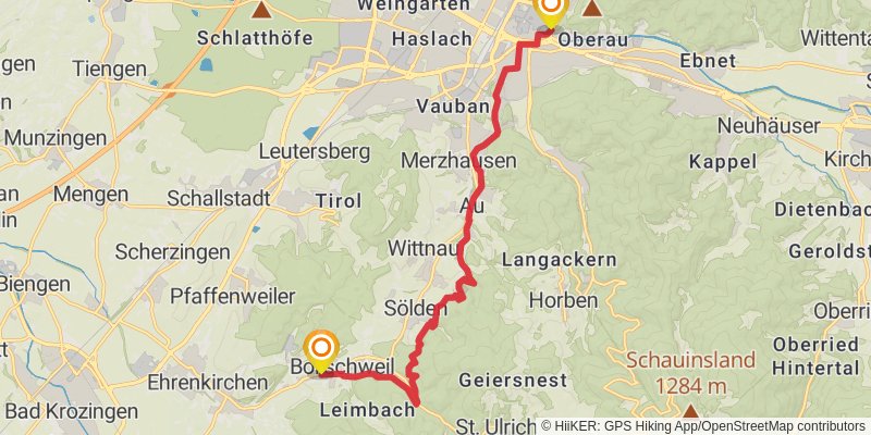 Zähringer-Wanderweg stage 3 Map