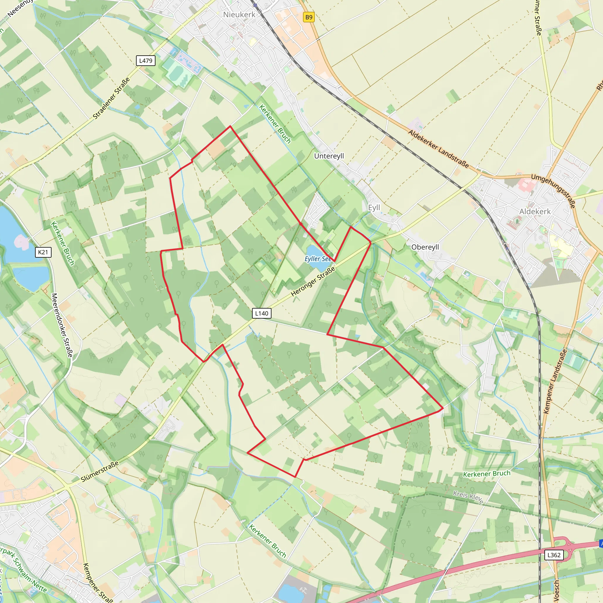 Eyller See Rundweg mobile static map