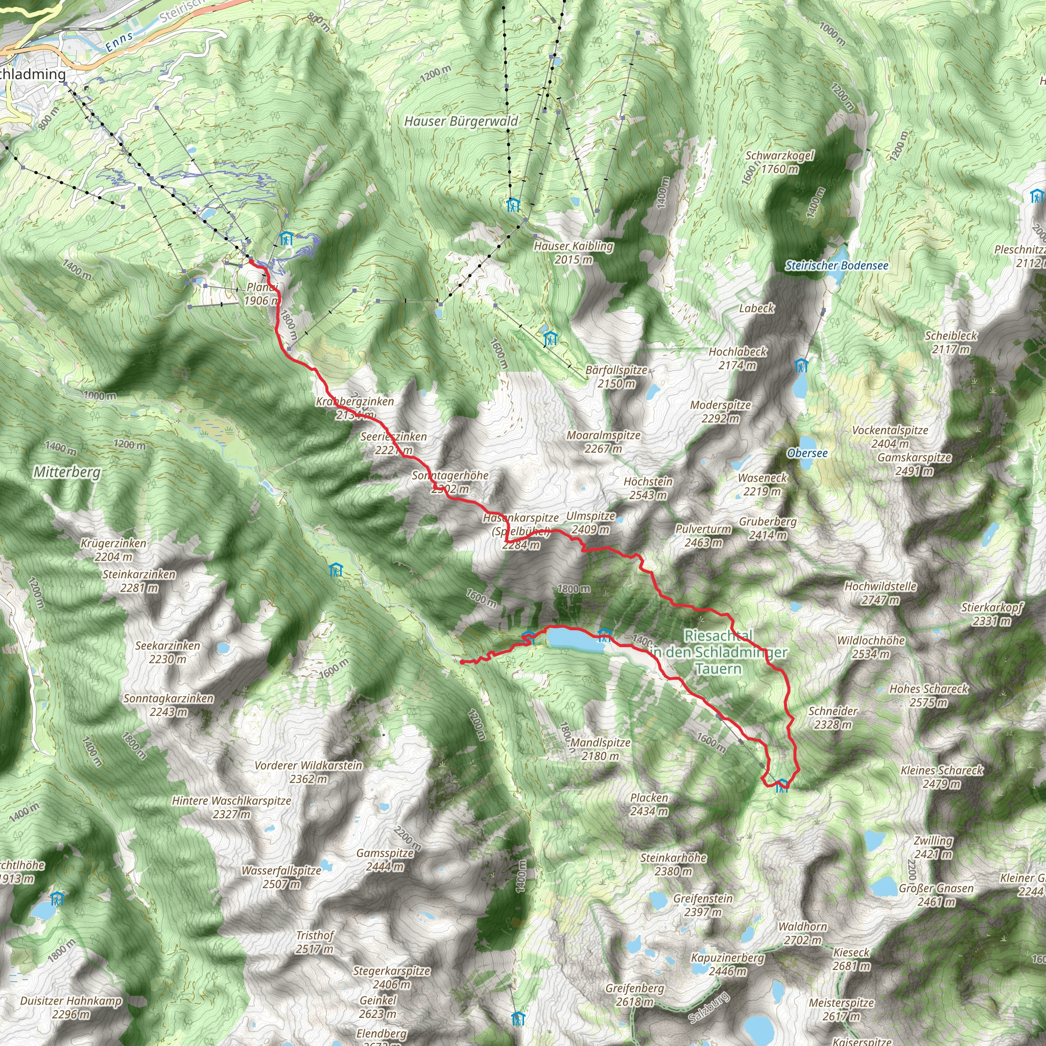 Planai High Trail mobile static map