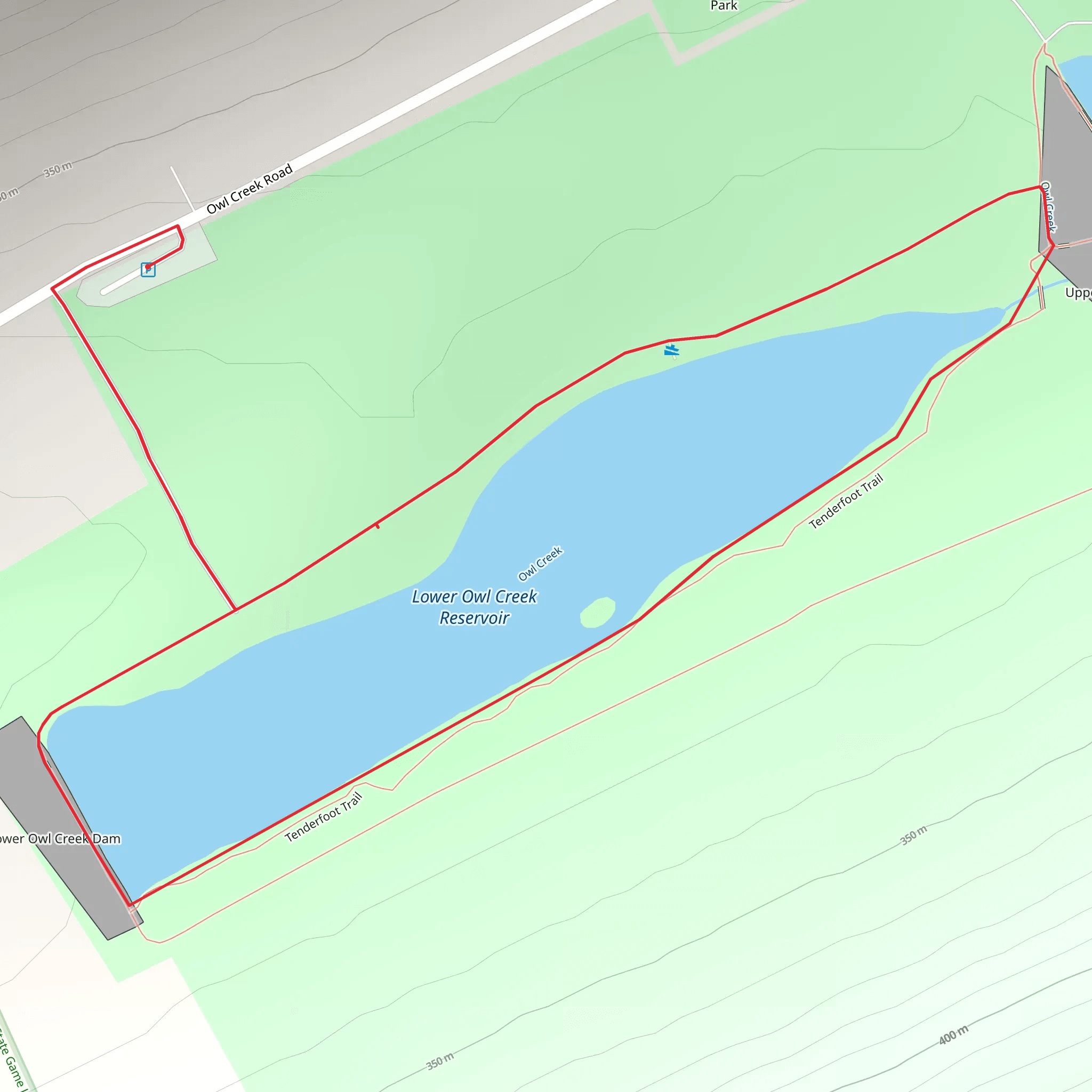 Lower Owl Creek Reservoir Loop mobile static map