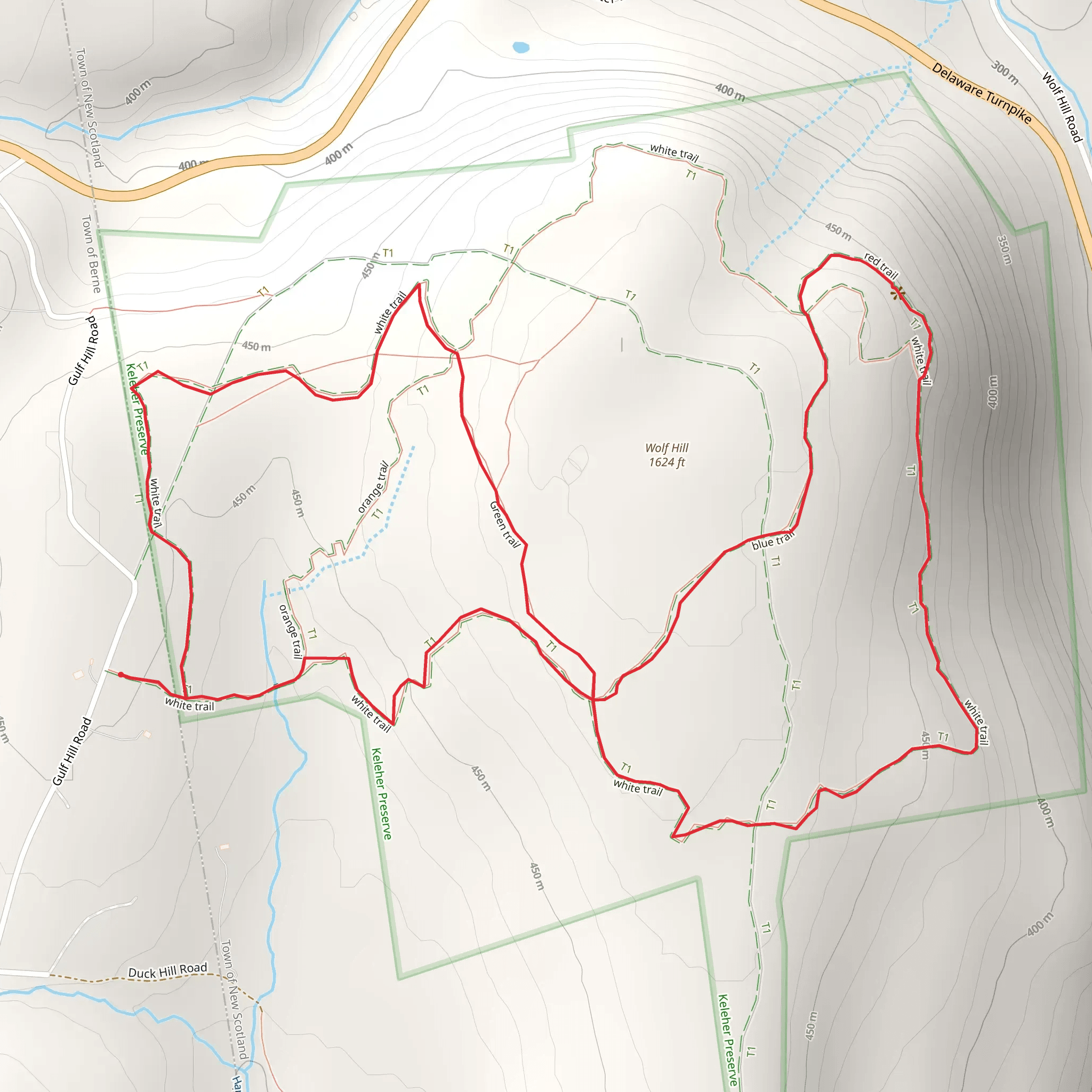 Wolf Hill via white Trail Loop mobile static map