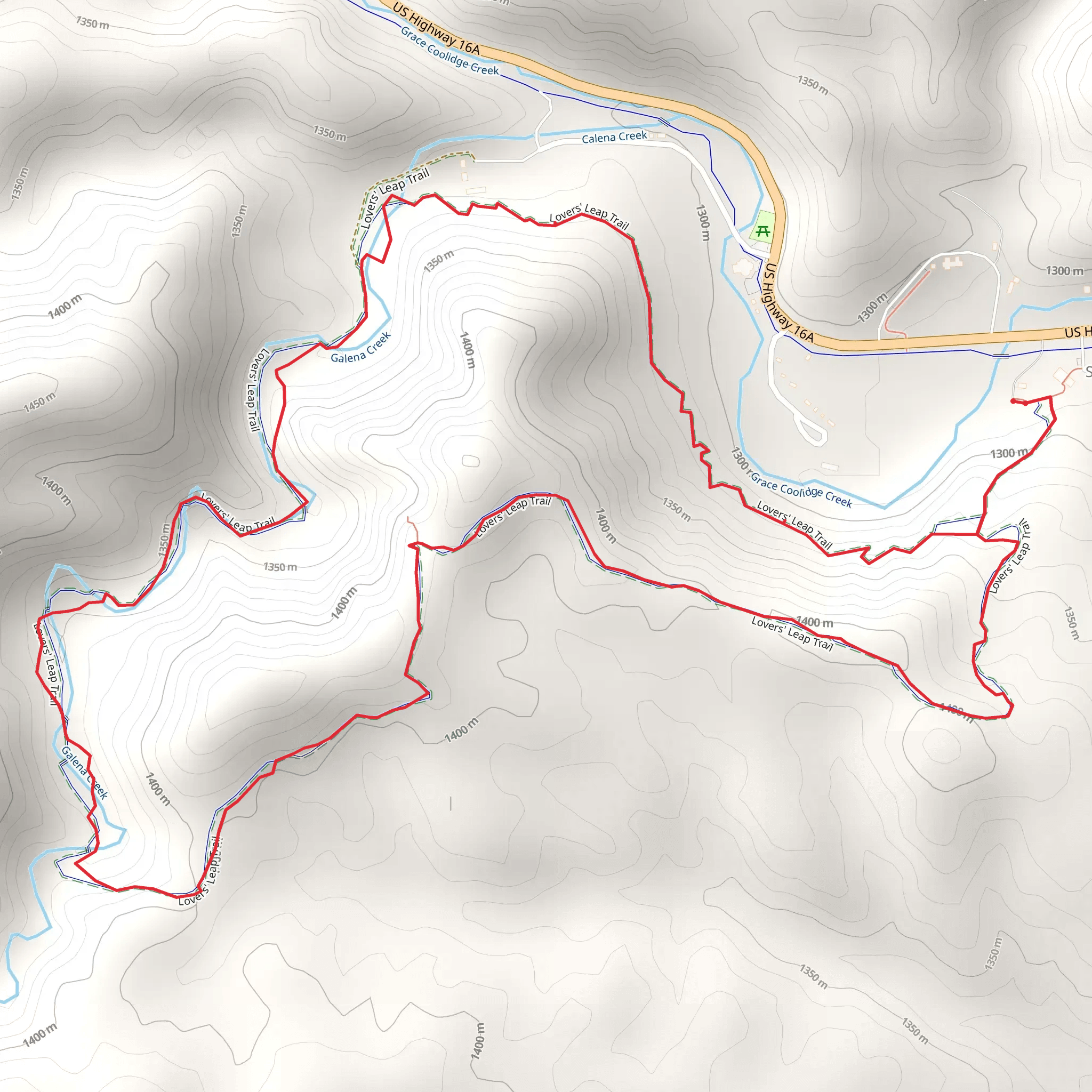 Lovers' Leap Trail Loop mobile static map