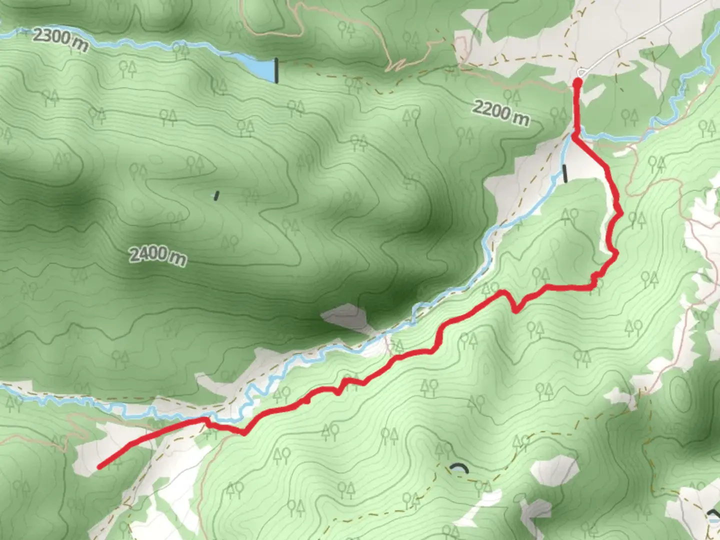 An image depicting the trail Lover's Leap Camp and its surrounding area.