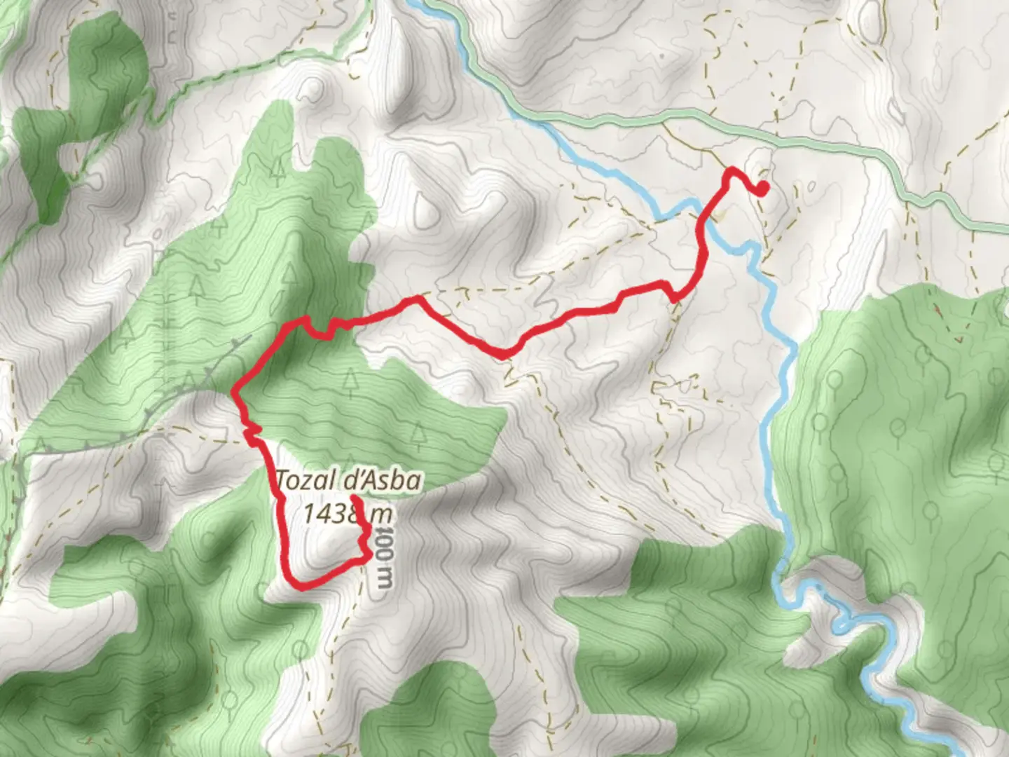 An image depicting the trail Paules de Sarsa - Tozal de Asba PR HU 60 and its surrounding area.