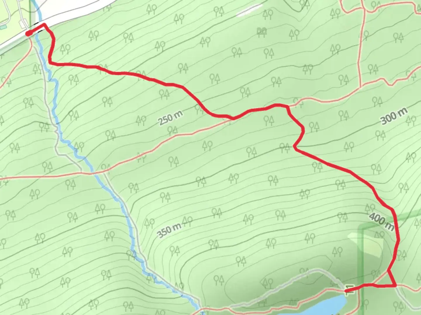 An image depicting the trail Sunfish Pond and its surrounding area.