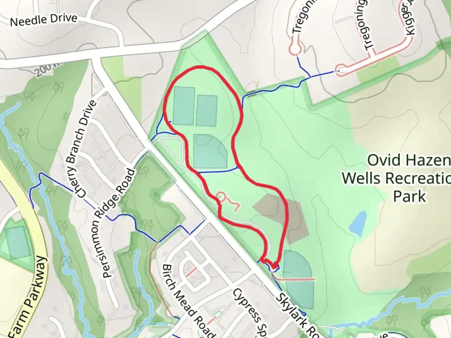 An image depicting the trail Field Loop and its surrounding area.