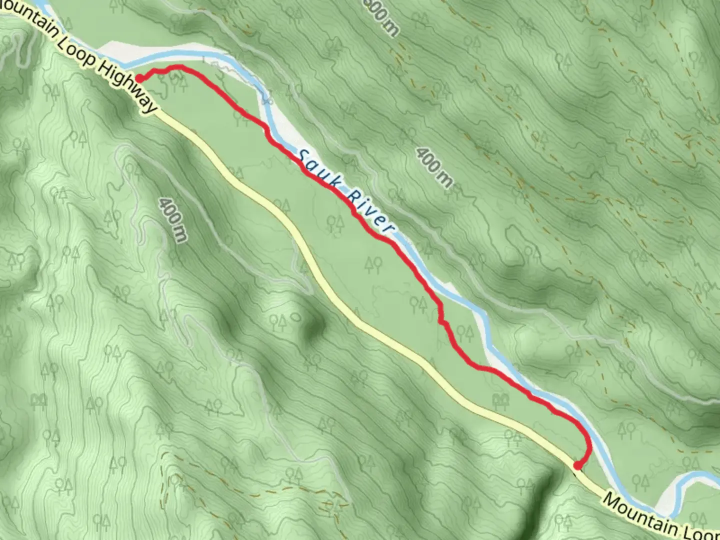 An image depicting the trail Old Sauk Trail and its surrounding area.