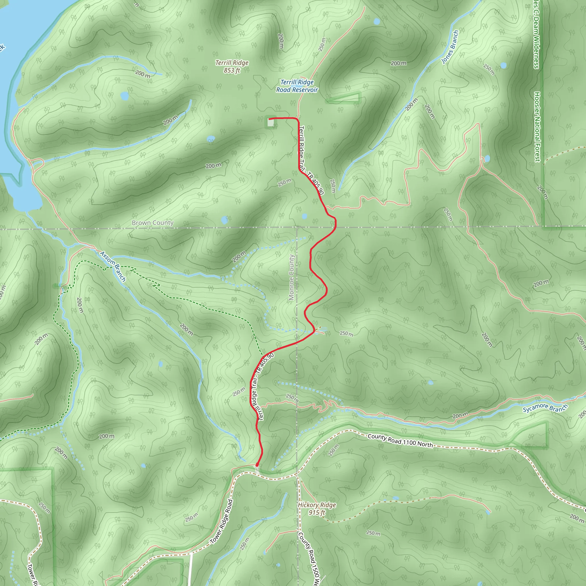 Terrill Ridge Trail mobile static map