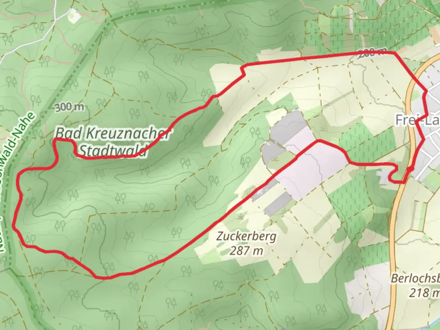 An image depicting the trail Rundwanderweg Frei Laubersheim and its surrounding area.