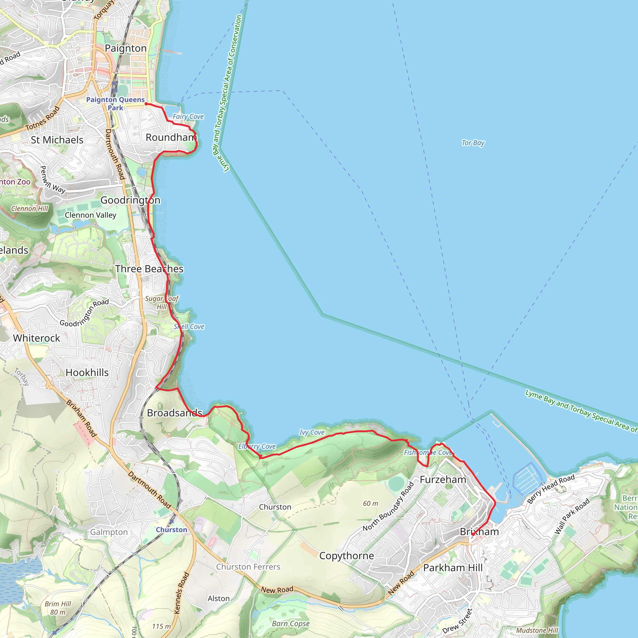 Bay Esplanade Hotel - Paignton to Brixham Walk mobile static map