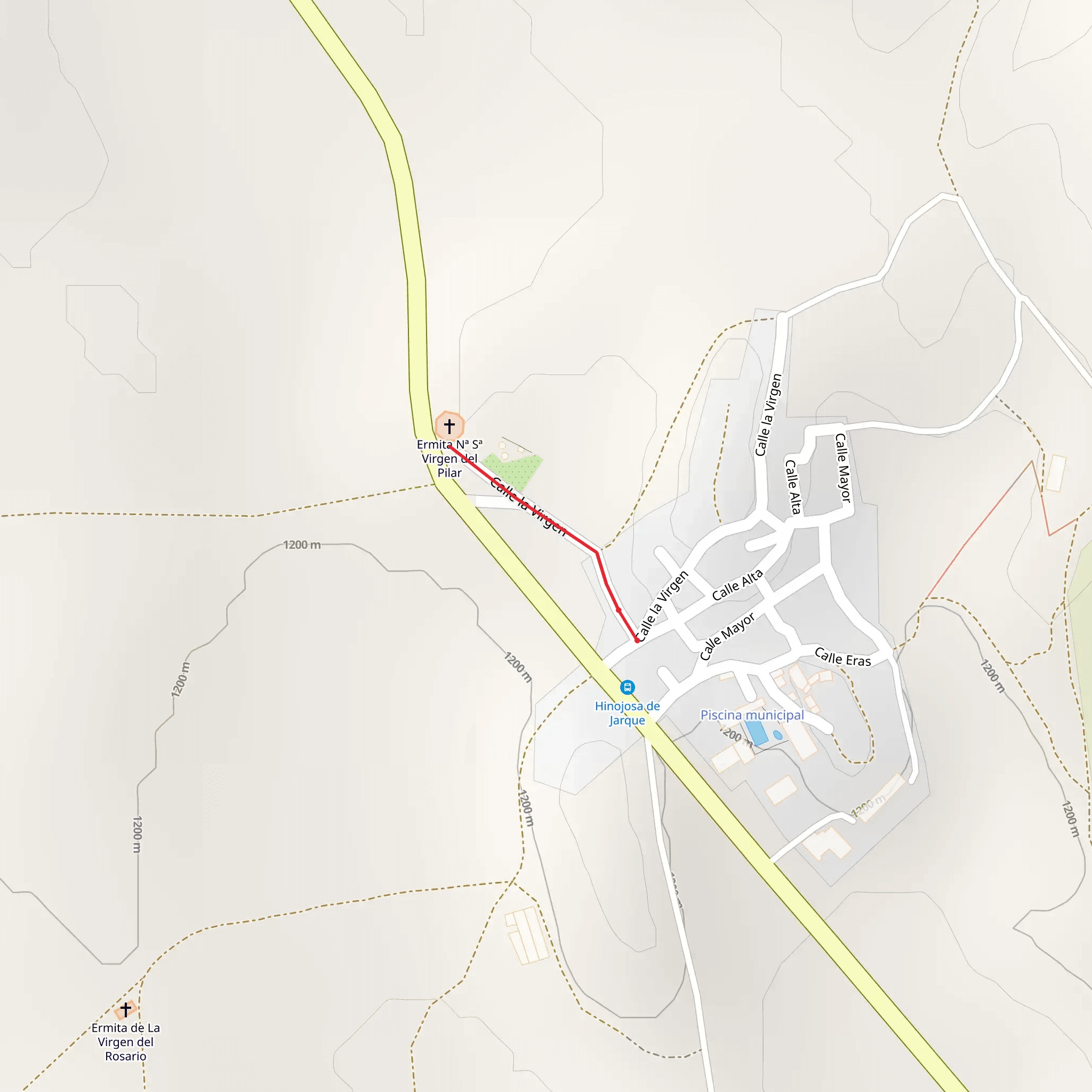 Hinojosa de Jarque - Hermitage of Pilar PR TE 107c mobile static map