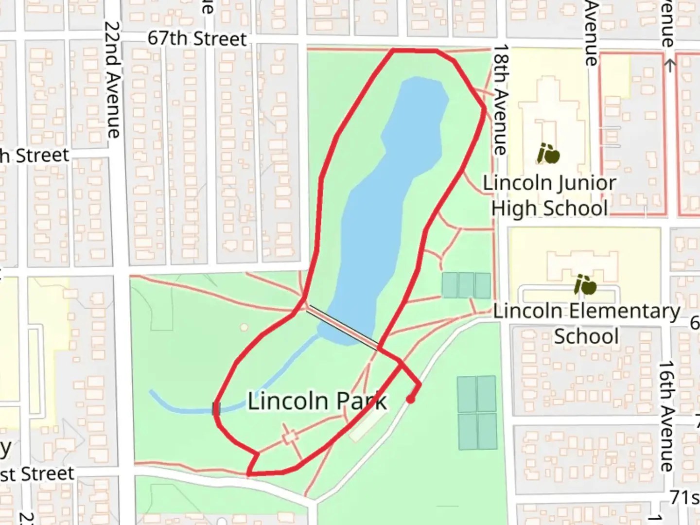 An image depicting the trail Lincoln Park Loop and its surrounding area.