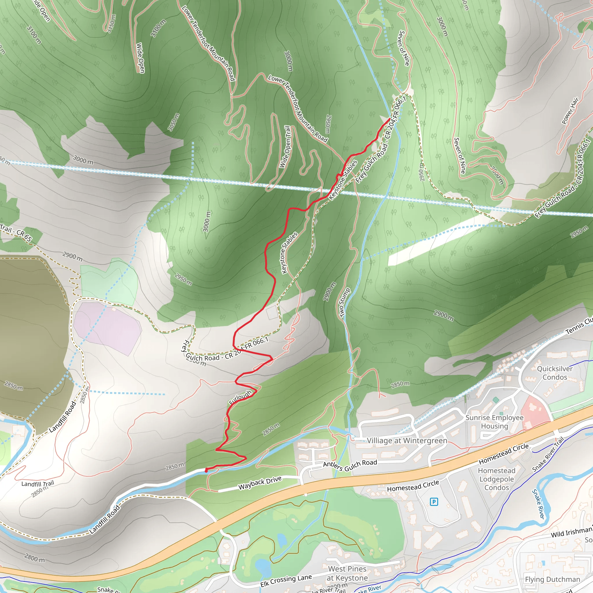 Keystone Stables Trail mobile static map