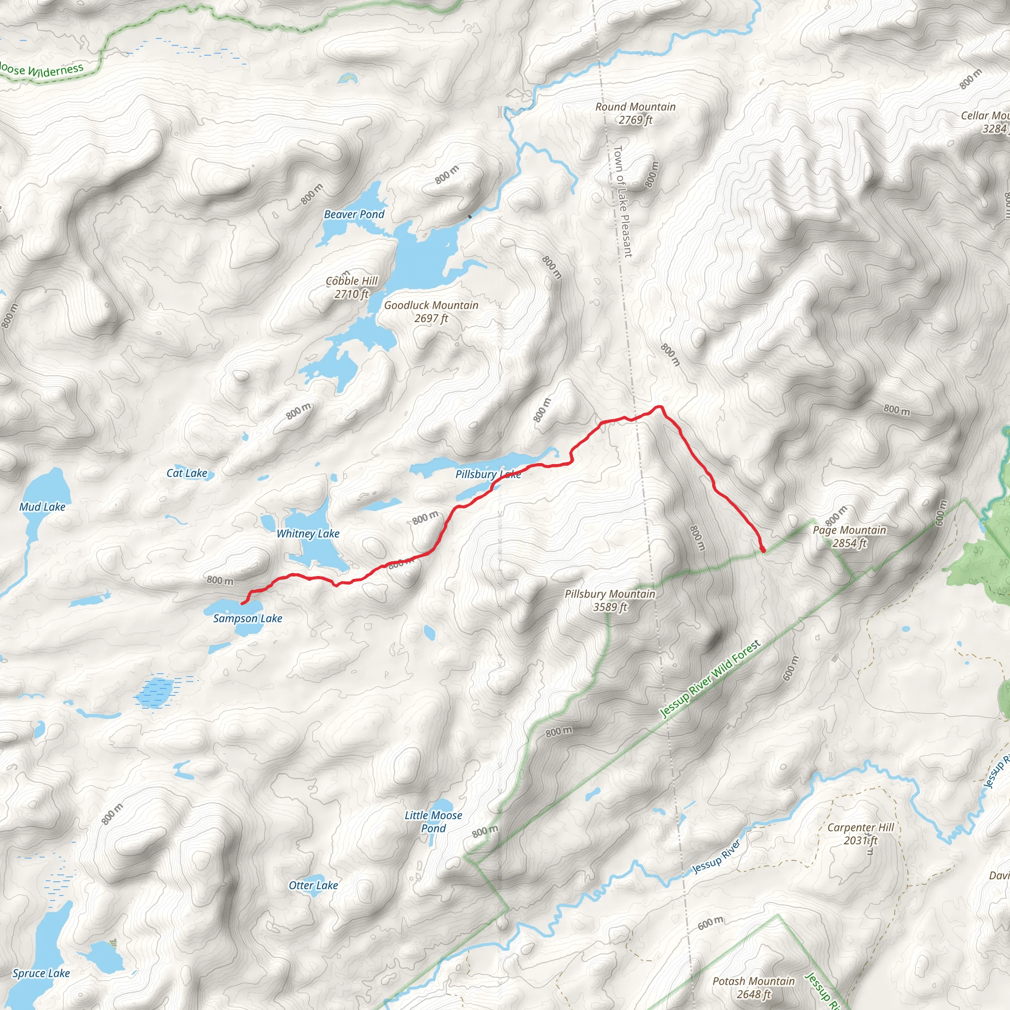 Sampson Lake Via French Louie Trail mobile static map