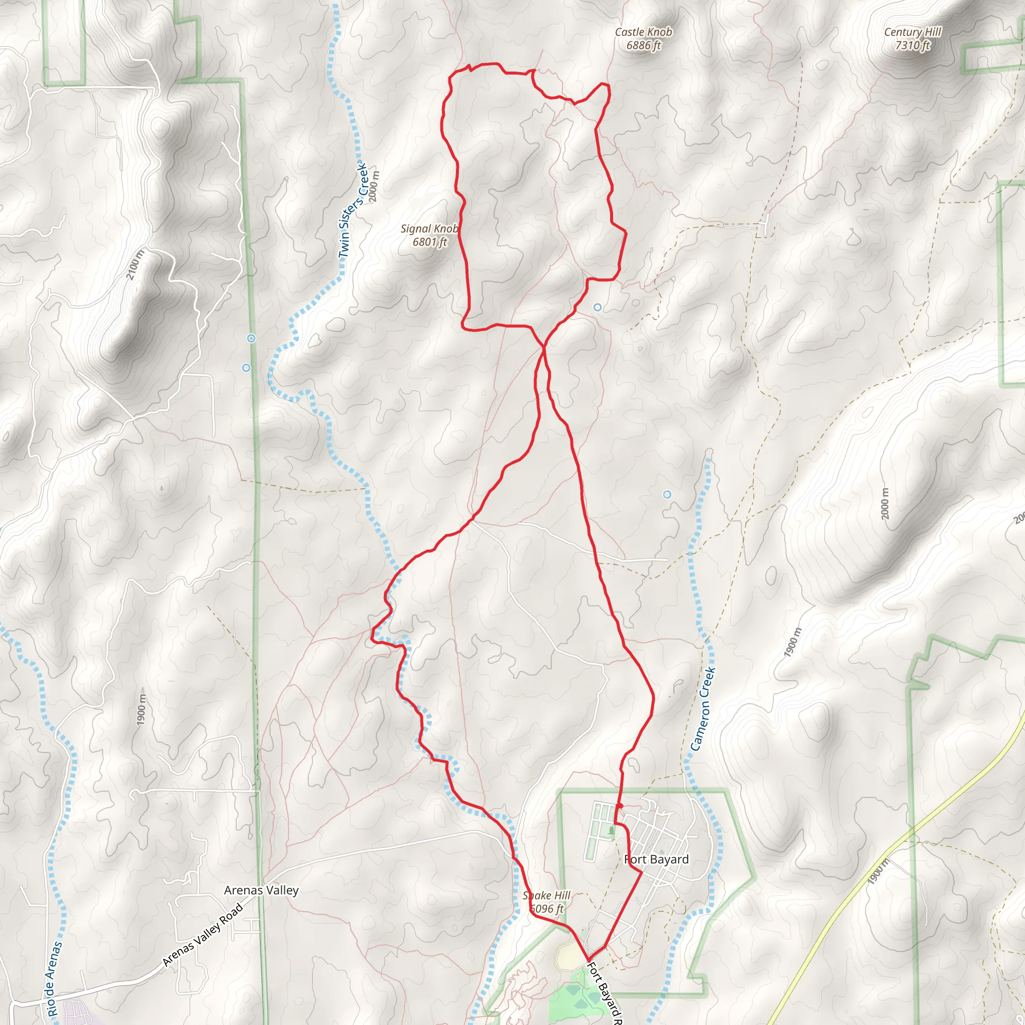 Castle Knob and Signal Knob and Snake Hill via Dragonfly Trail mobile static map