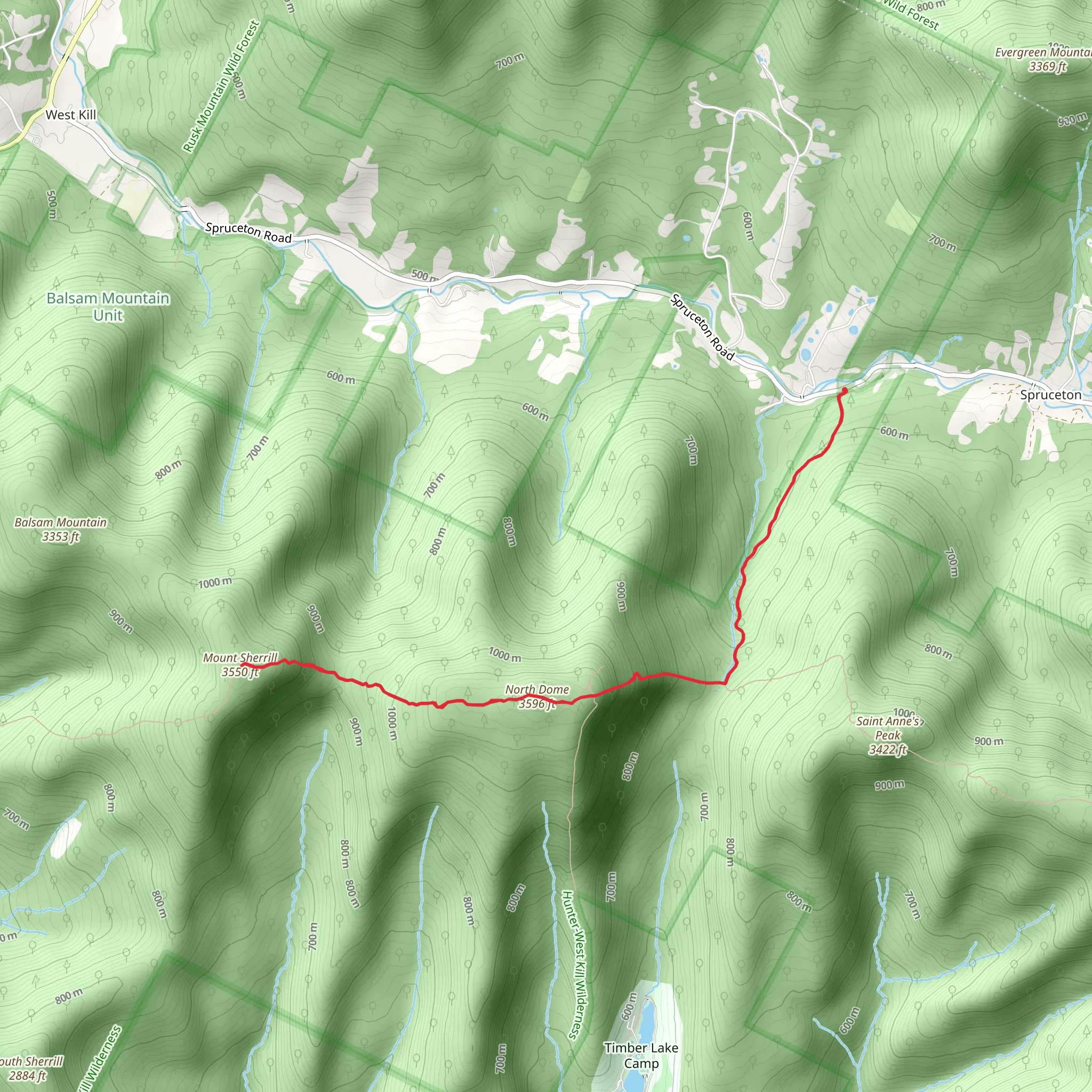 North Dome and Mount Sherrill via Devils Path mobile static map