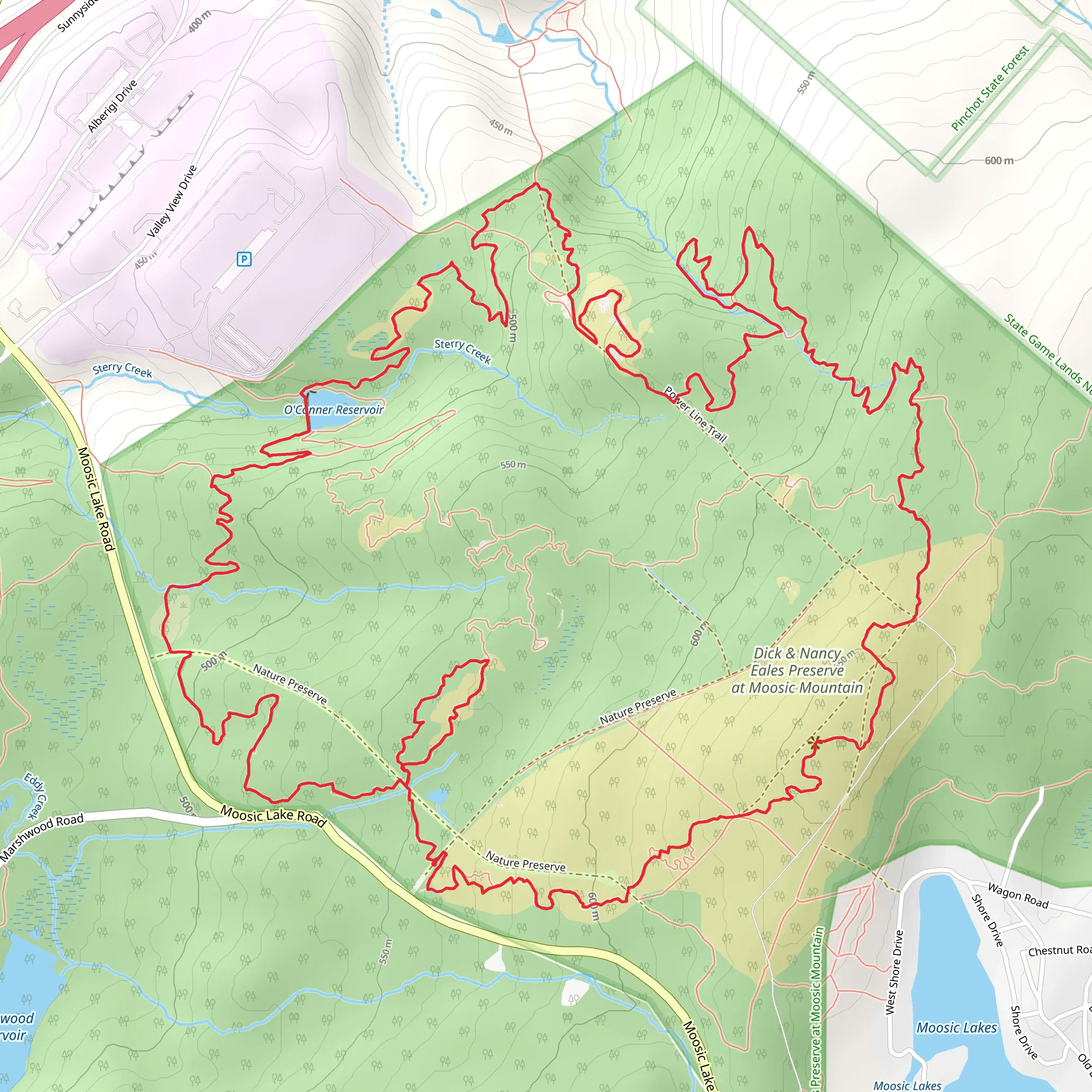 O'Corner Reservoir and Sterry Creek via Gene's Trail mobile static map
