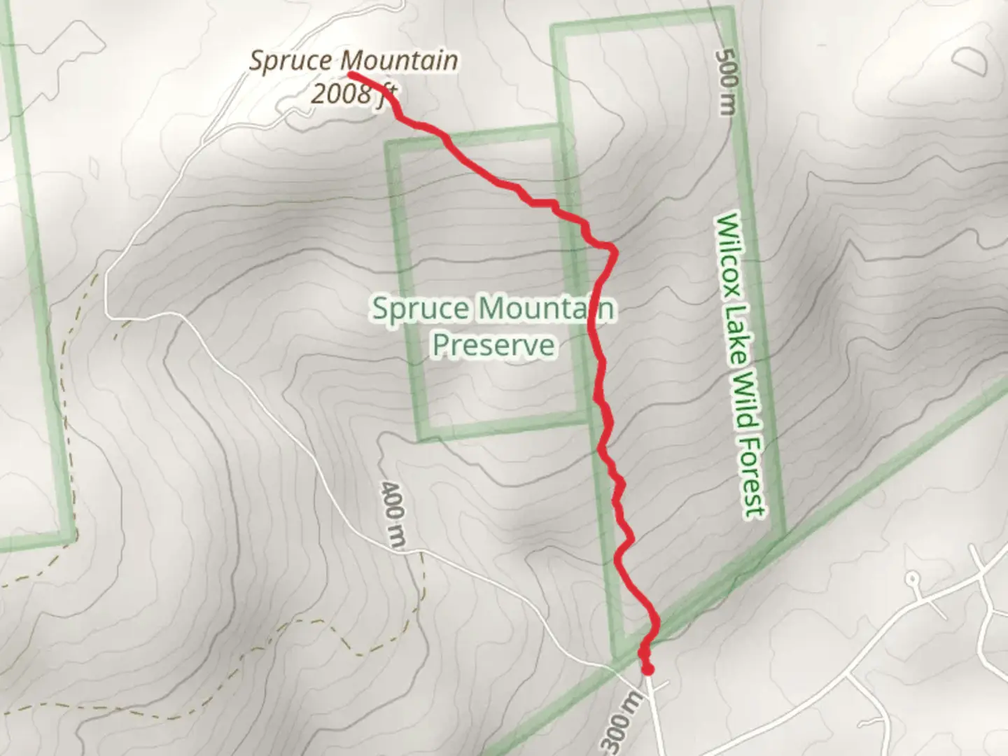An image depicting the trail Spruce Mountain Trail via Spruce Mountain Road and its surrounding area.