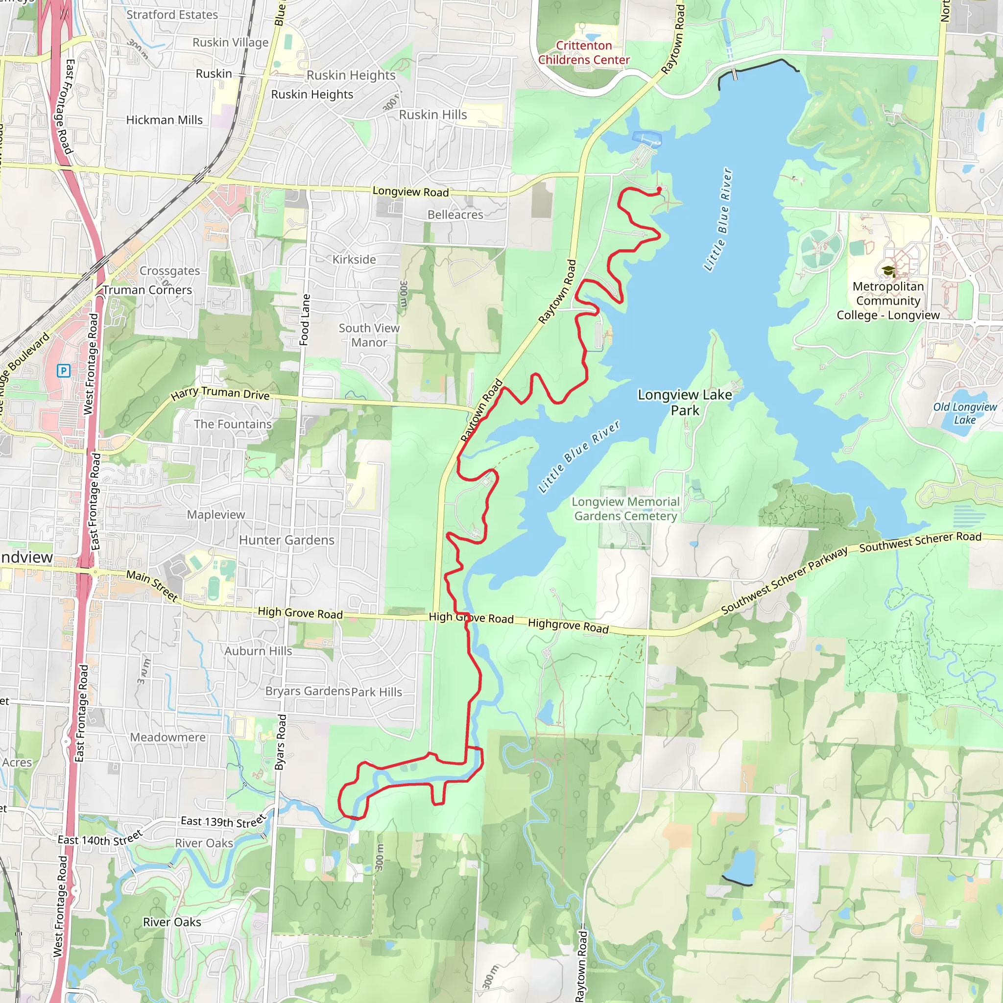Longview Lake Trail mobile static map