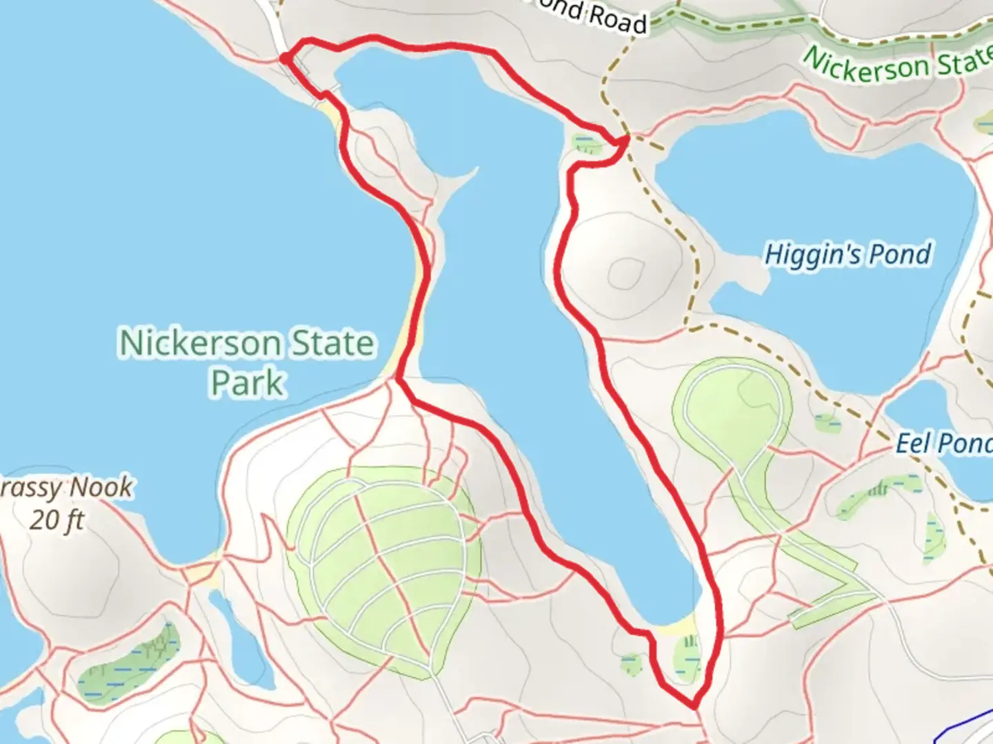 An image depicting the trail Little Cliff Pond Loop Trail and its surrounding area.