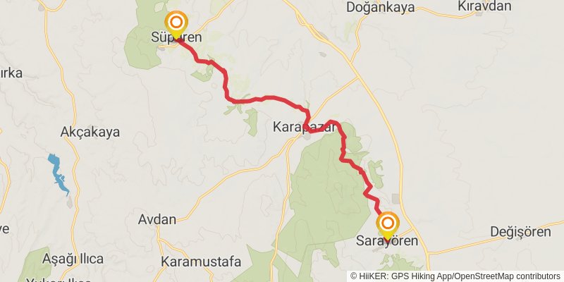 Sufi Trail stage 18 Map