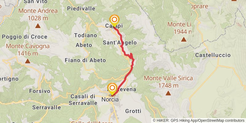 Cammino Nelle Terre Mutate stage 7 Map