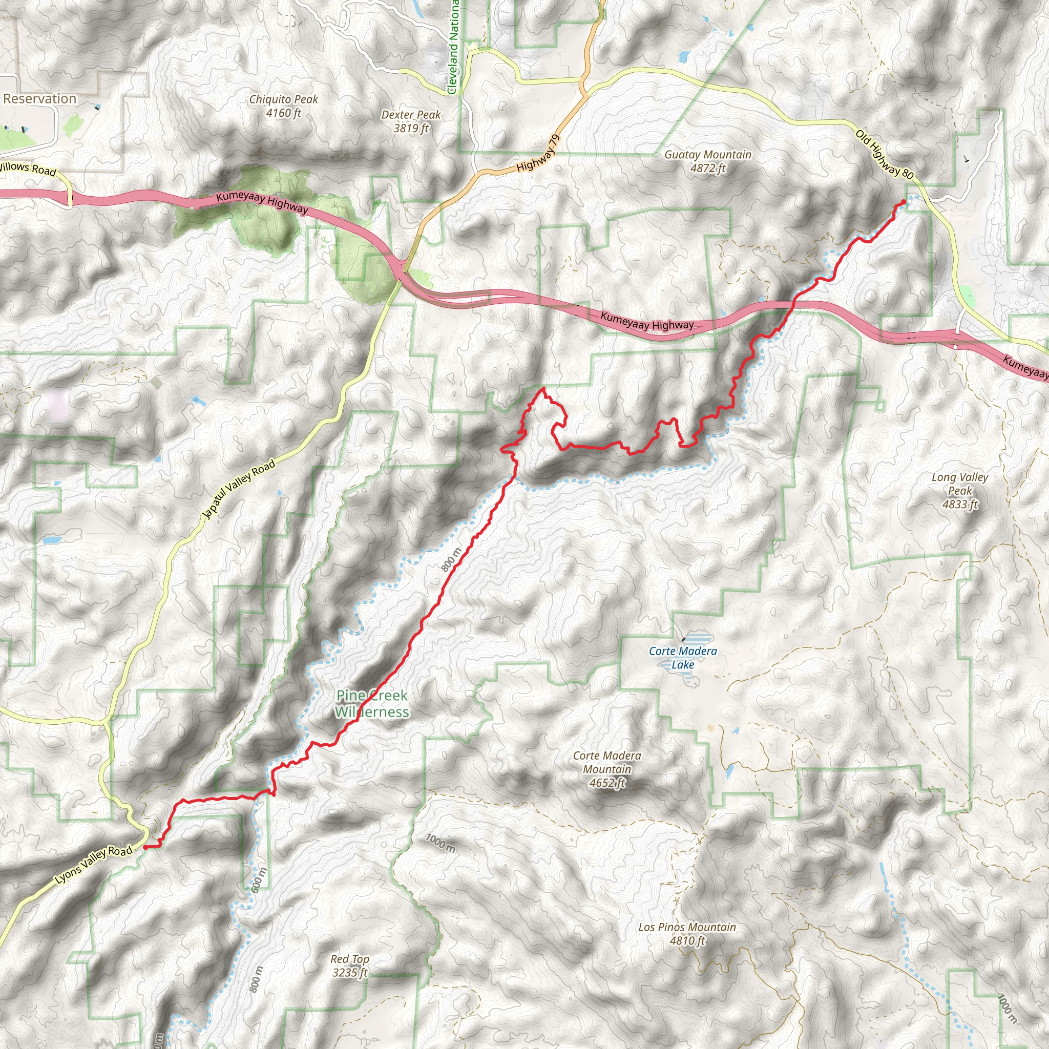 Secret Canyon Trail mobile static map