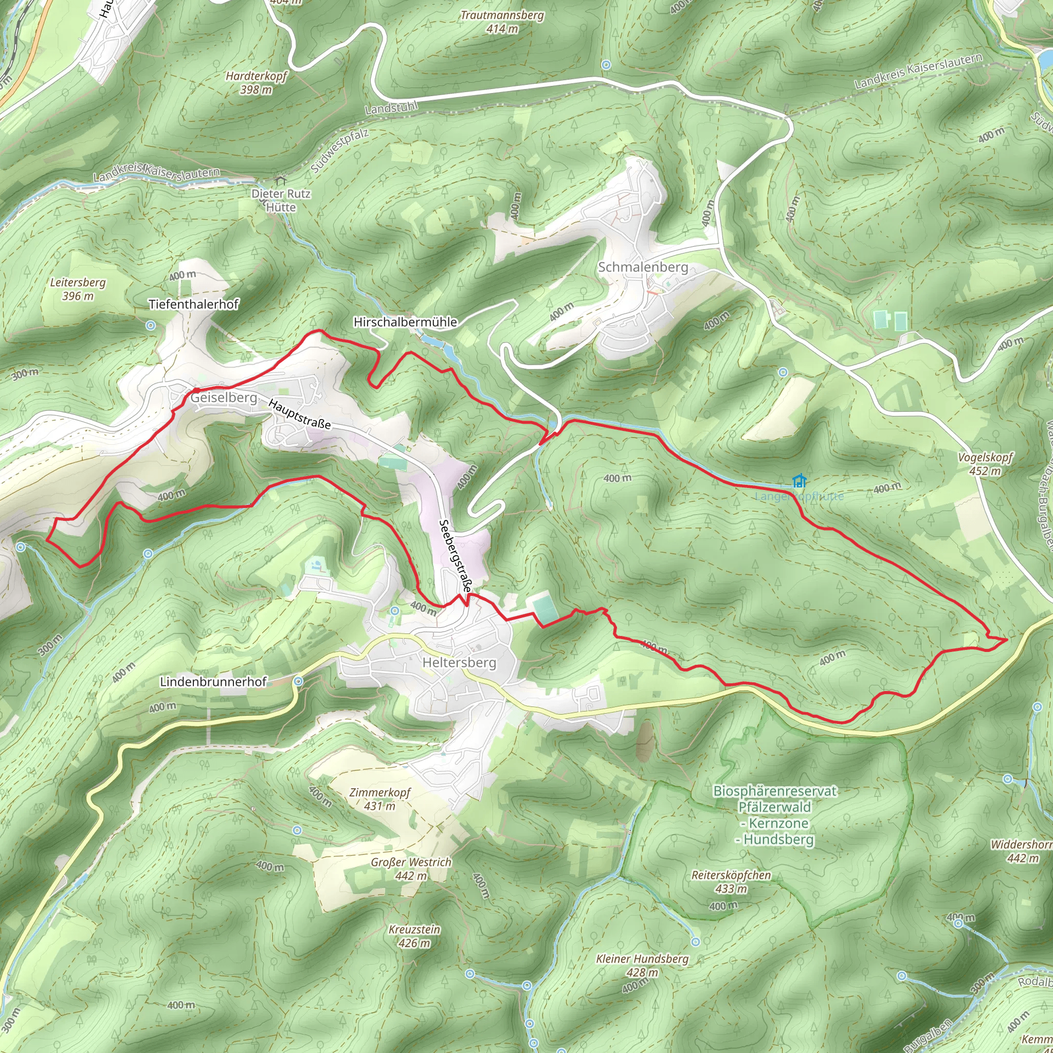 Geiselberg and Hembachwald Loop mobile static map
