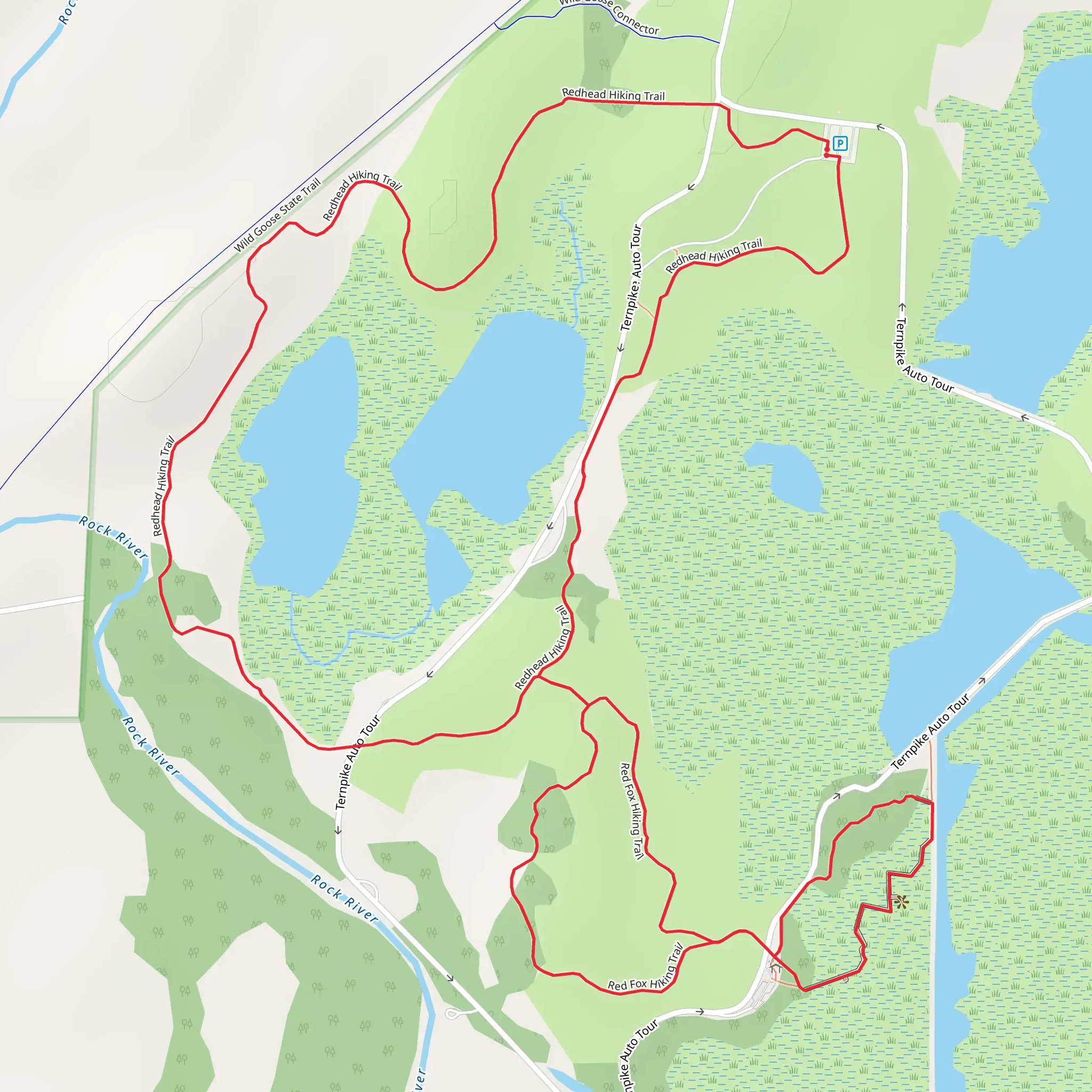 Redhead, Red Fox and Egret Hiking Loop Trail mobile static map