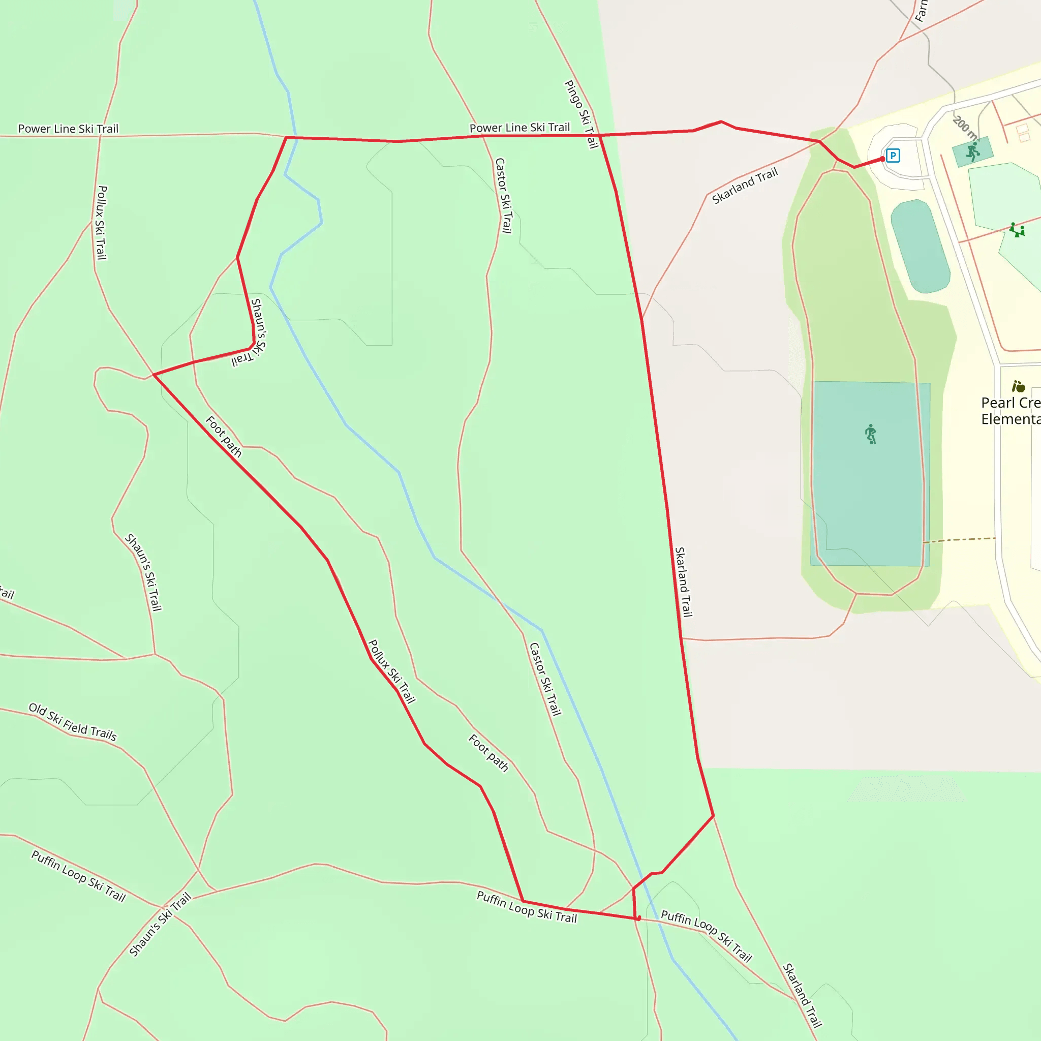 Skarland and Pollux Loop Trail mobile static map