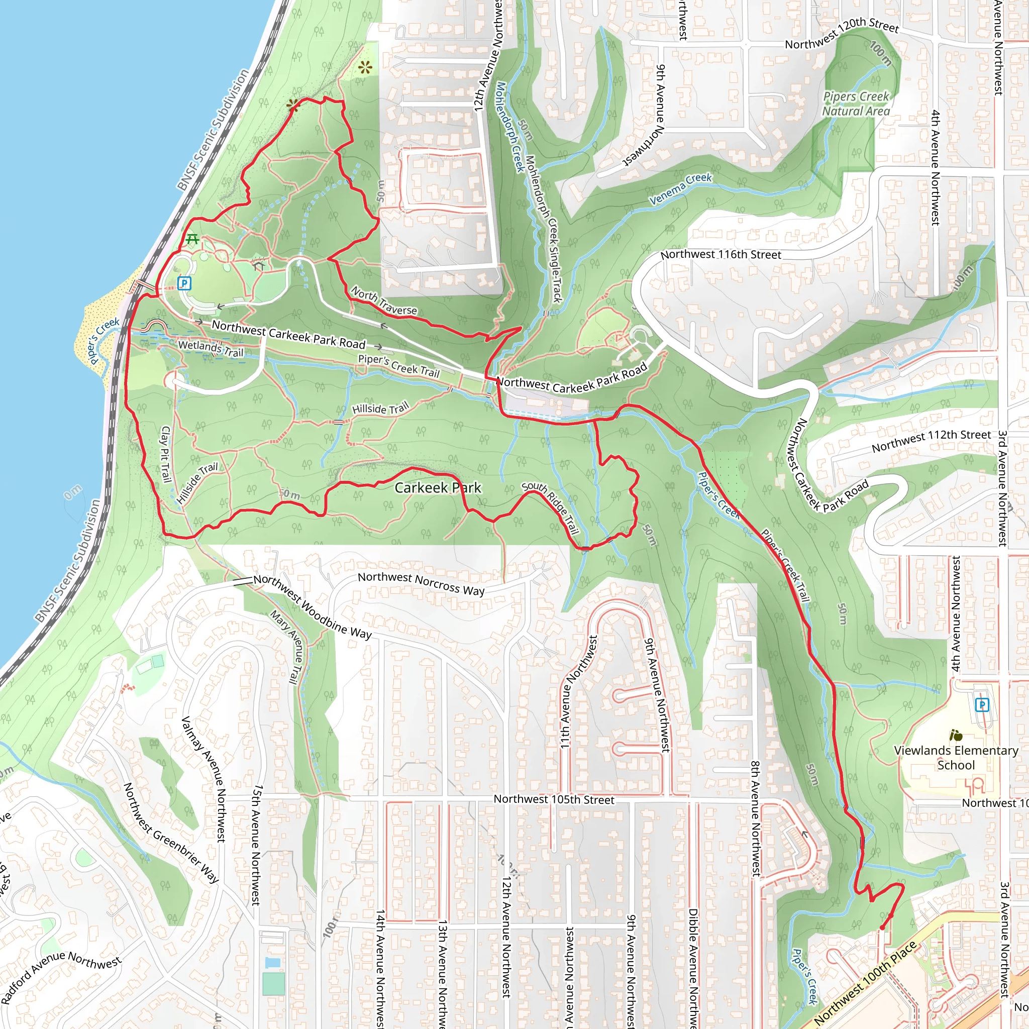 South Ridge Trail and North Traverse Loop mobile static map