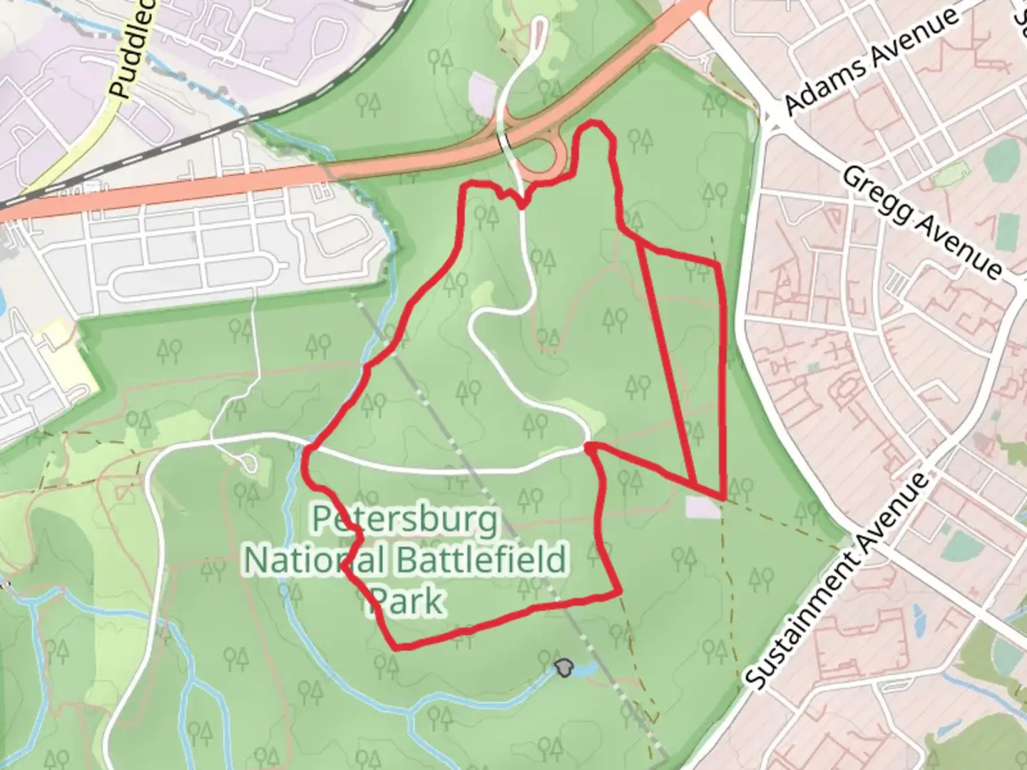 An image depicting the trail Siege Road Loop and its surrounding area.