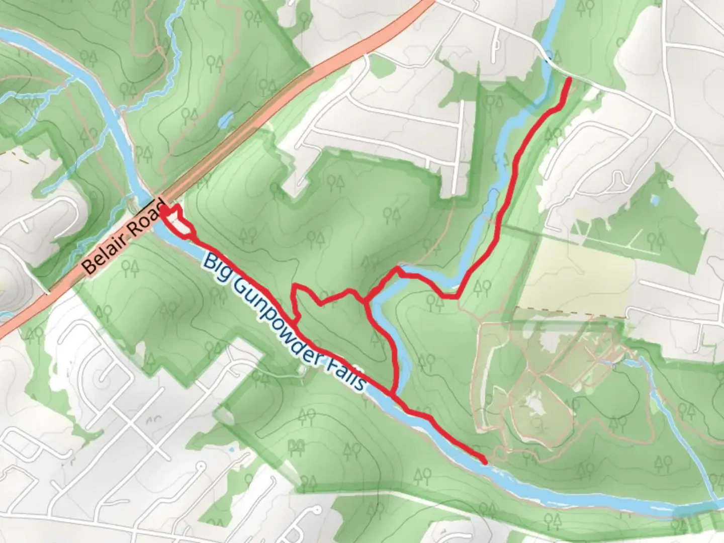 An image depicting the trail Lost Pond Trail and Sawmill Trail and its surrounding area.