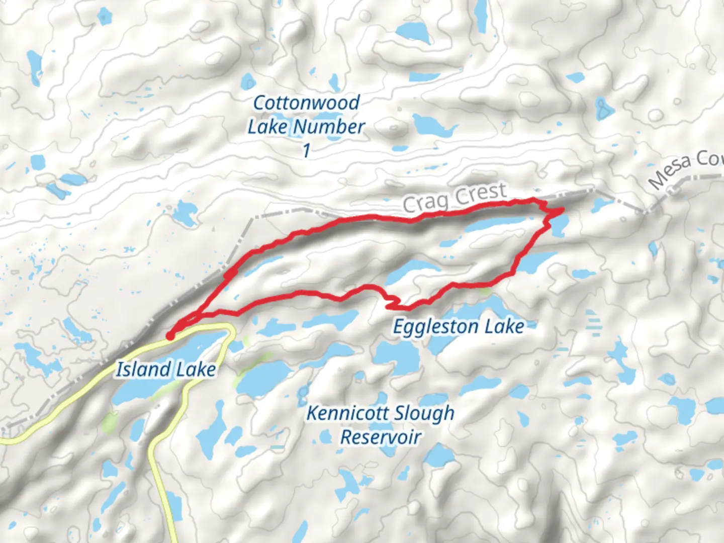 An image depicting the trail Crag Crest Loop Trail and its surrounding area.