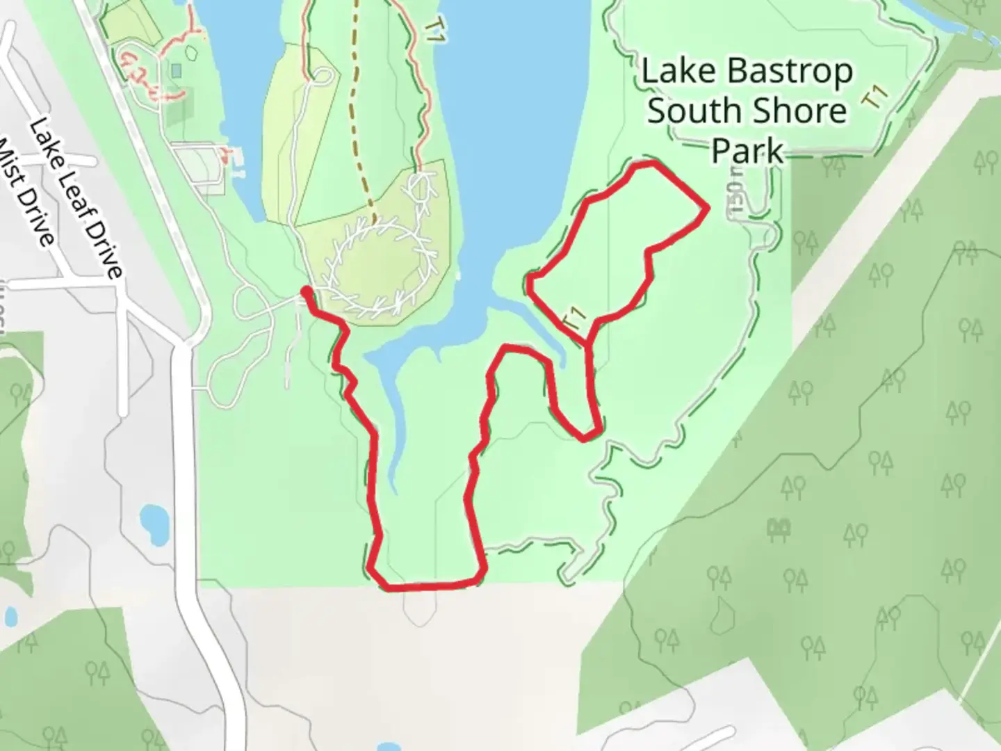 An image depicting the trail Loblolly Loop via Swift Trail and its surrounding area.