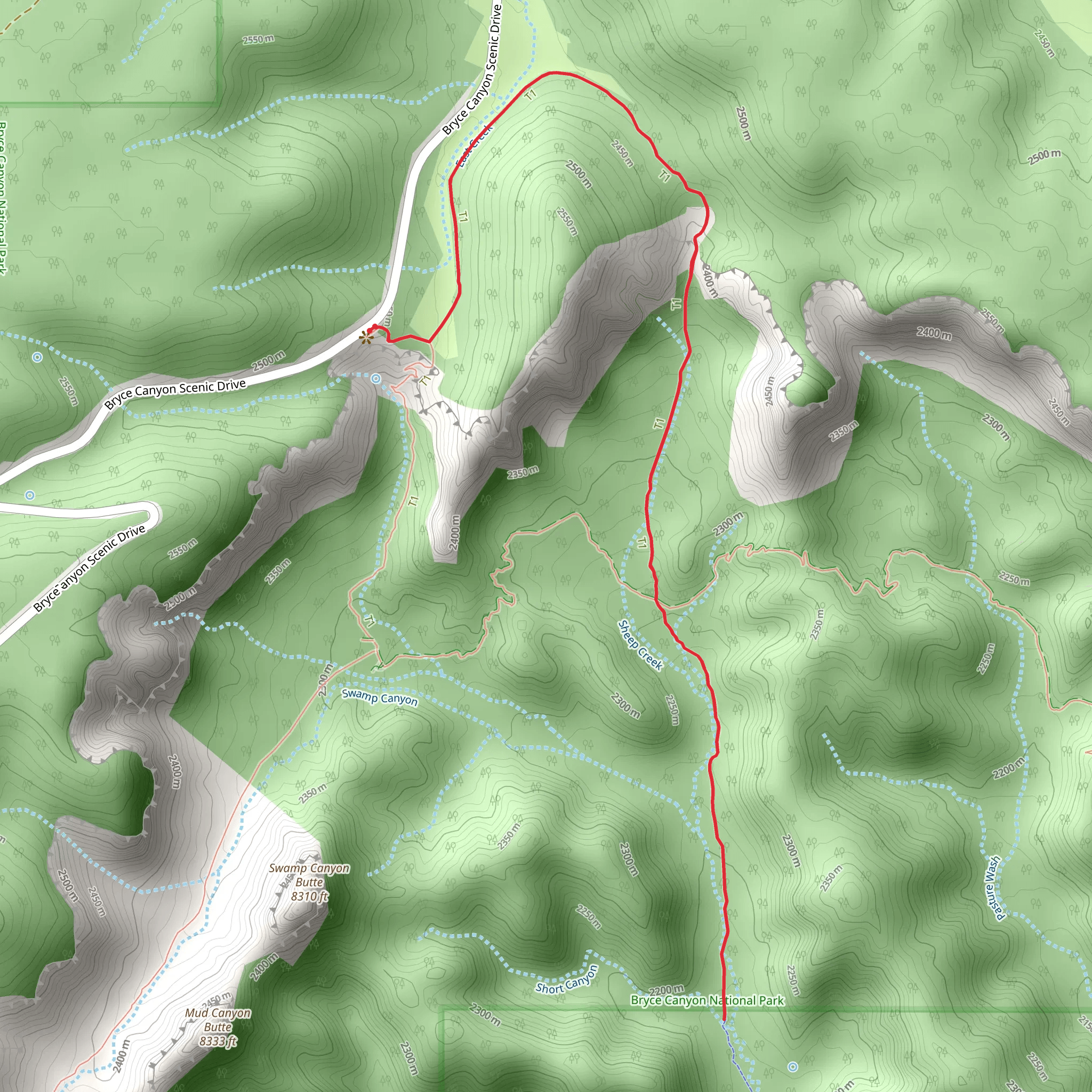 Sheep Creek Trail mobile static map