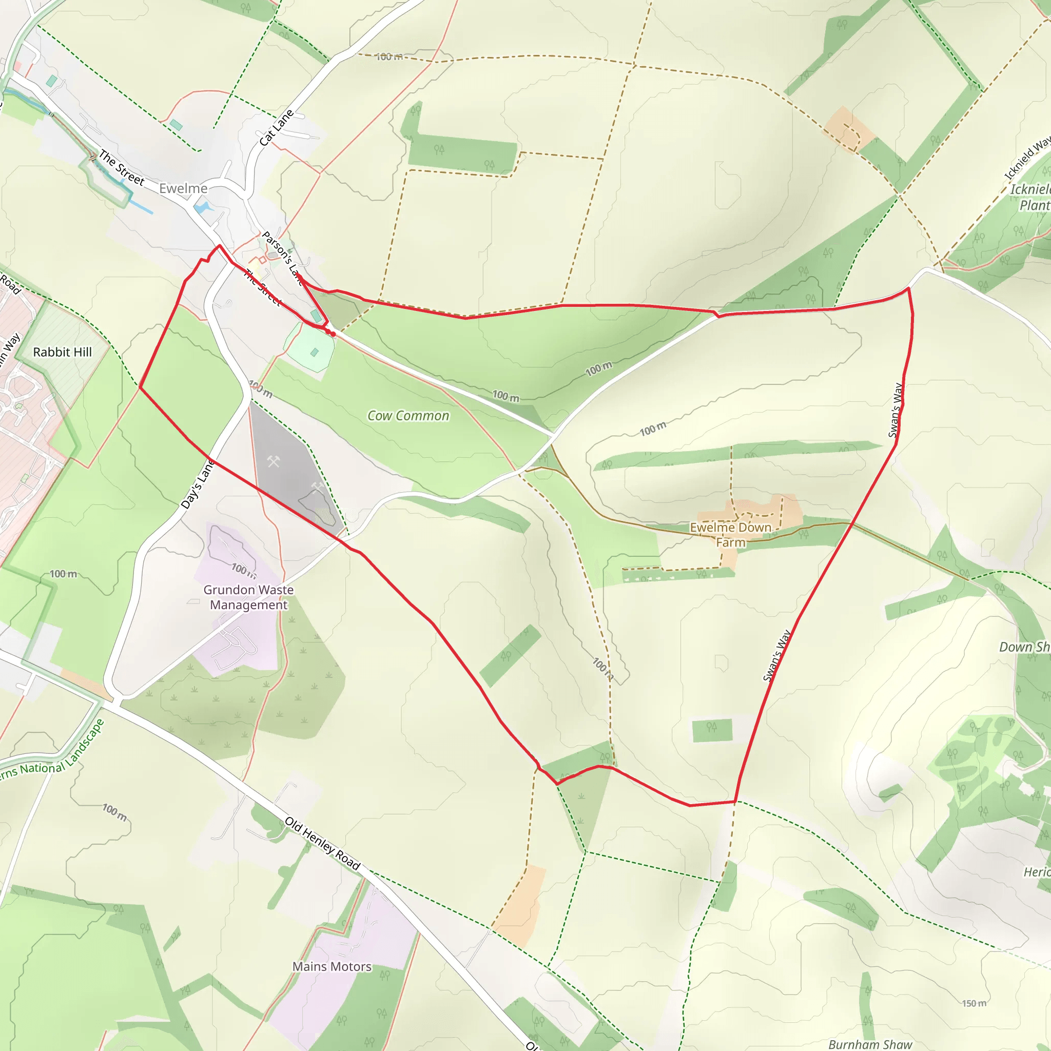 Ewelme Loop mobile static map