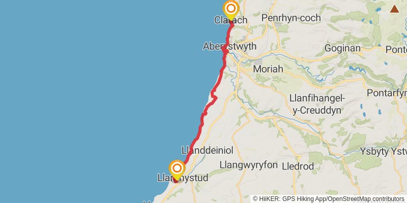 Ceredigion Coast Path stage 5 Map