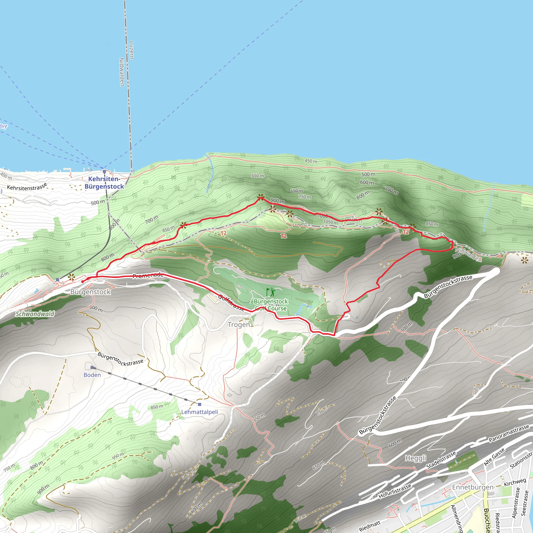 Felsenweg Bürgenstock mobile static map
