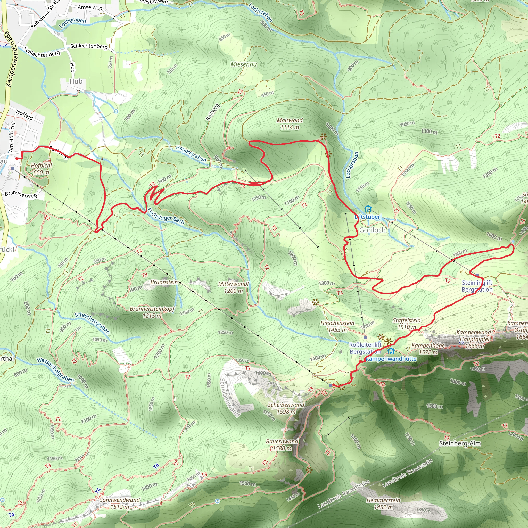 Sonnen Alm to Fuchslug via Maximiliansweg mobile static map