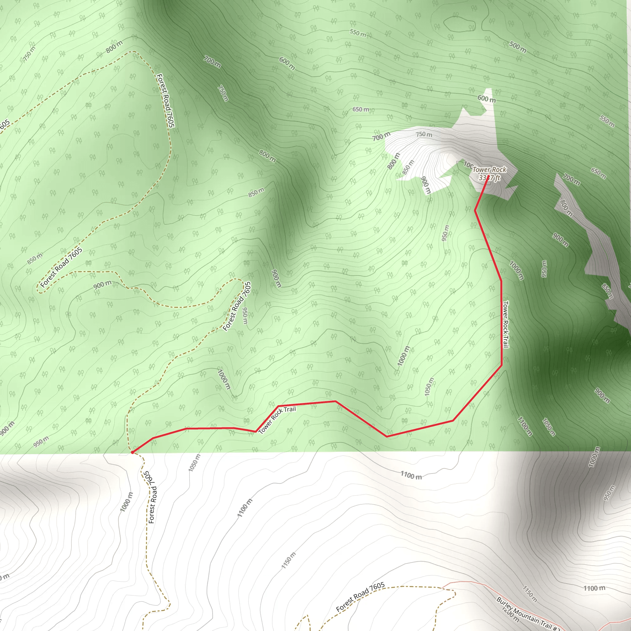 Tower Rock Trail mobile static map