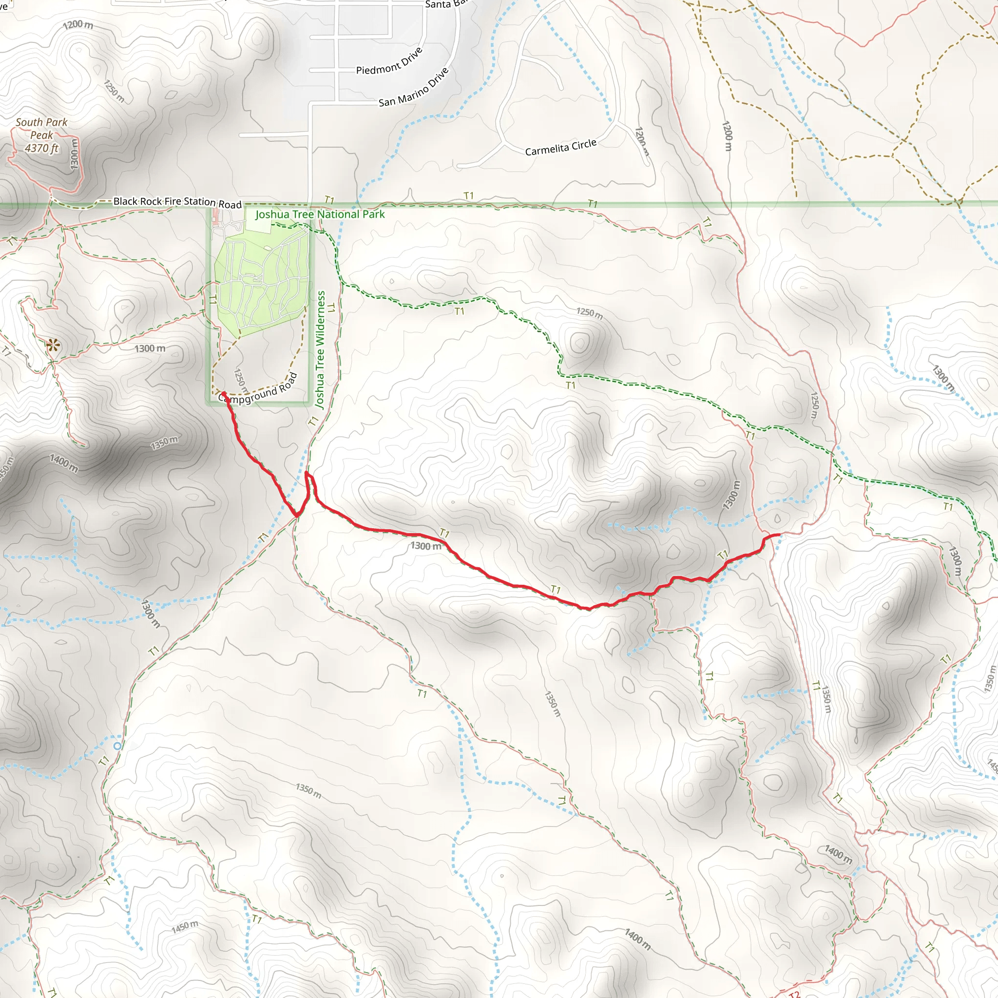 Short Loop via West Side Trail mobile static map