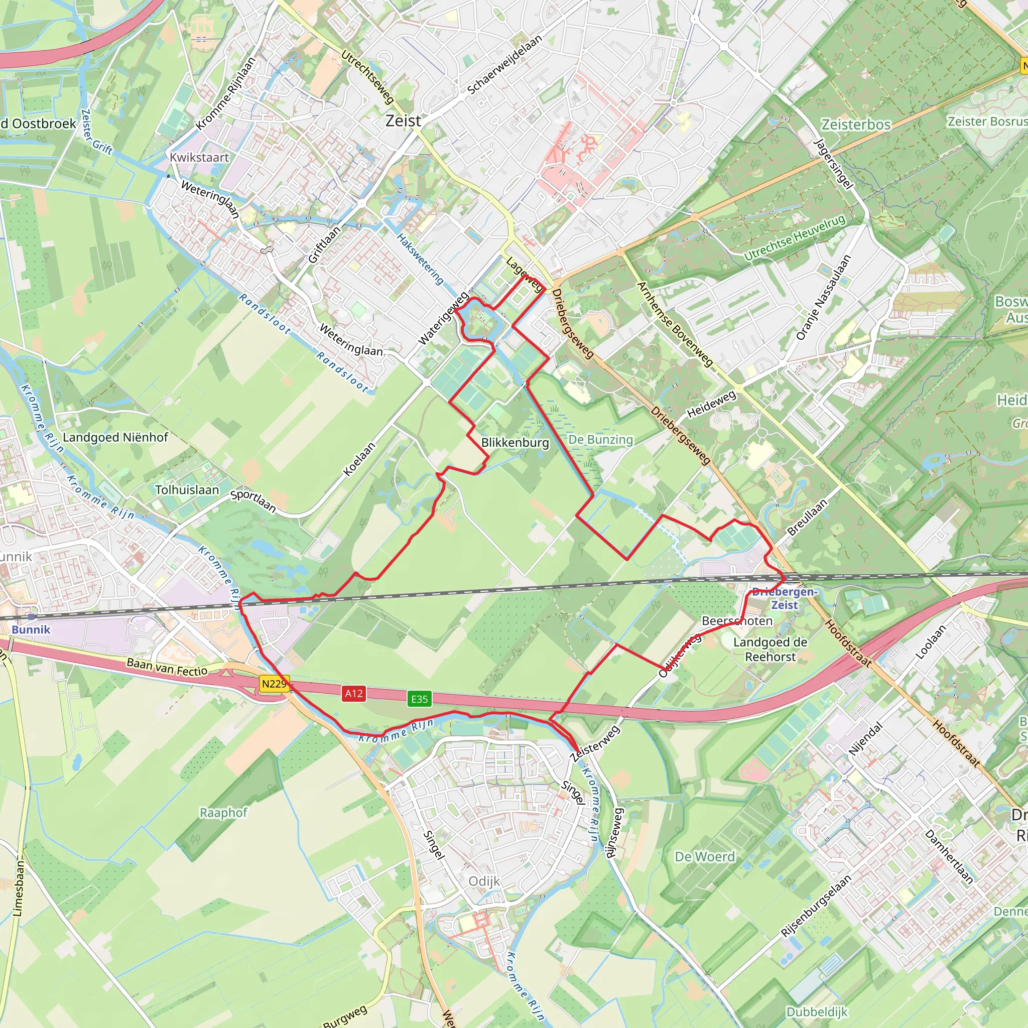 Blikkenburg, De Rumpst and Slot Zeist Loop mobile static map