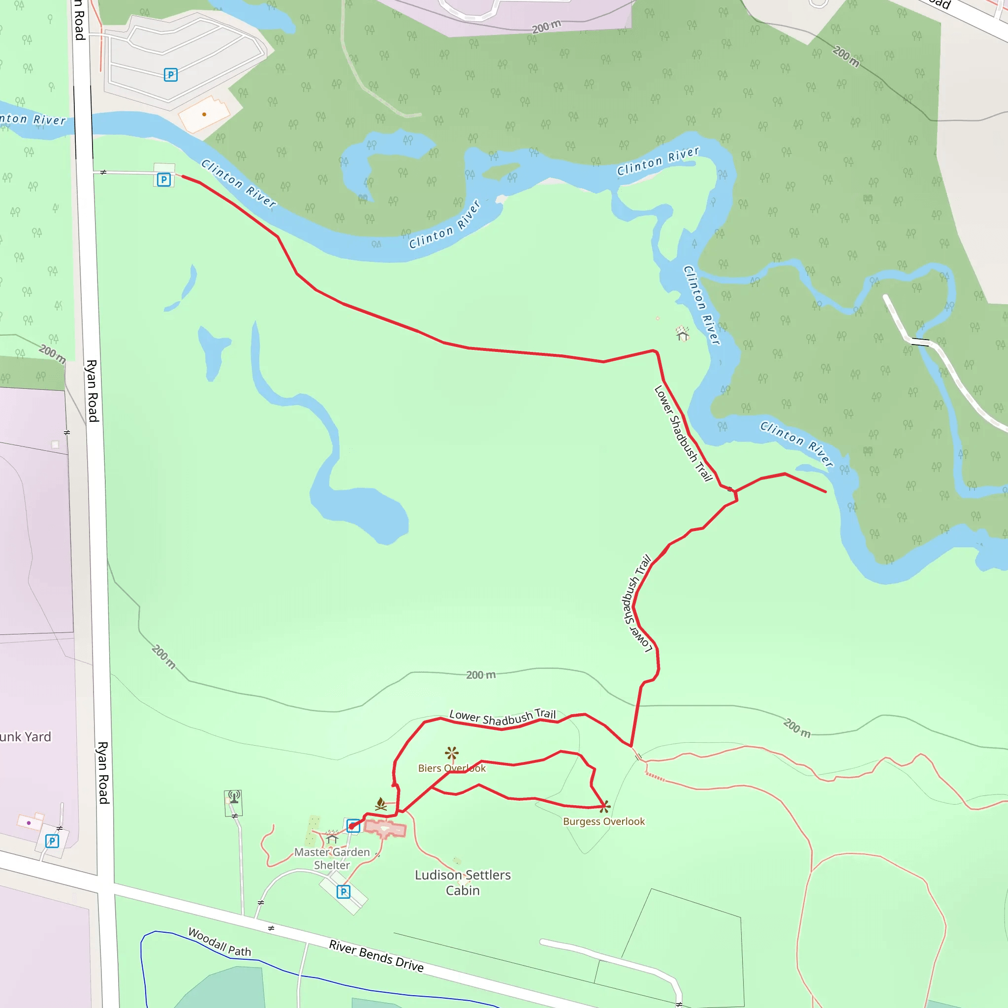 Upper and Lower Shadbush Trail mobile static map