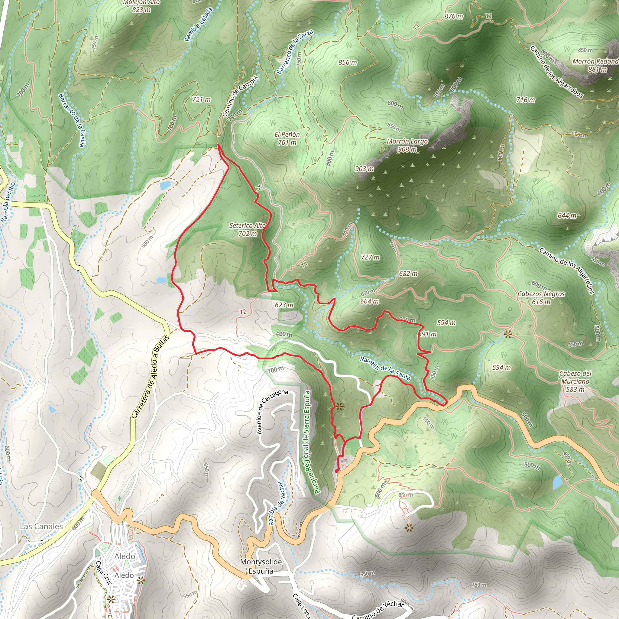 Path of the Holy - Sierra Espuña PR MU 64 mobile static map