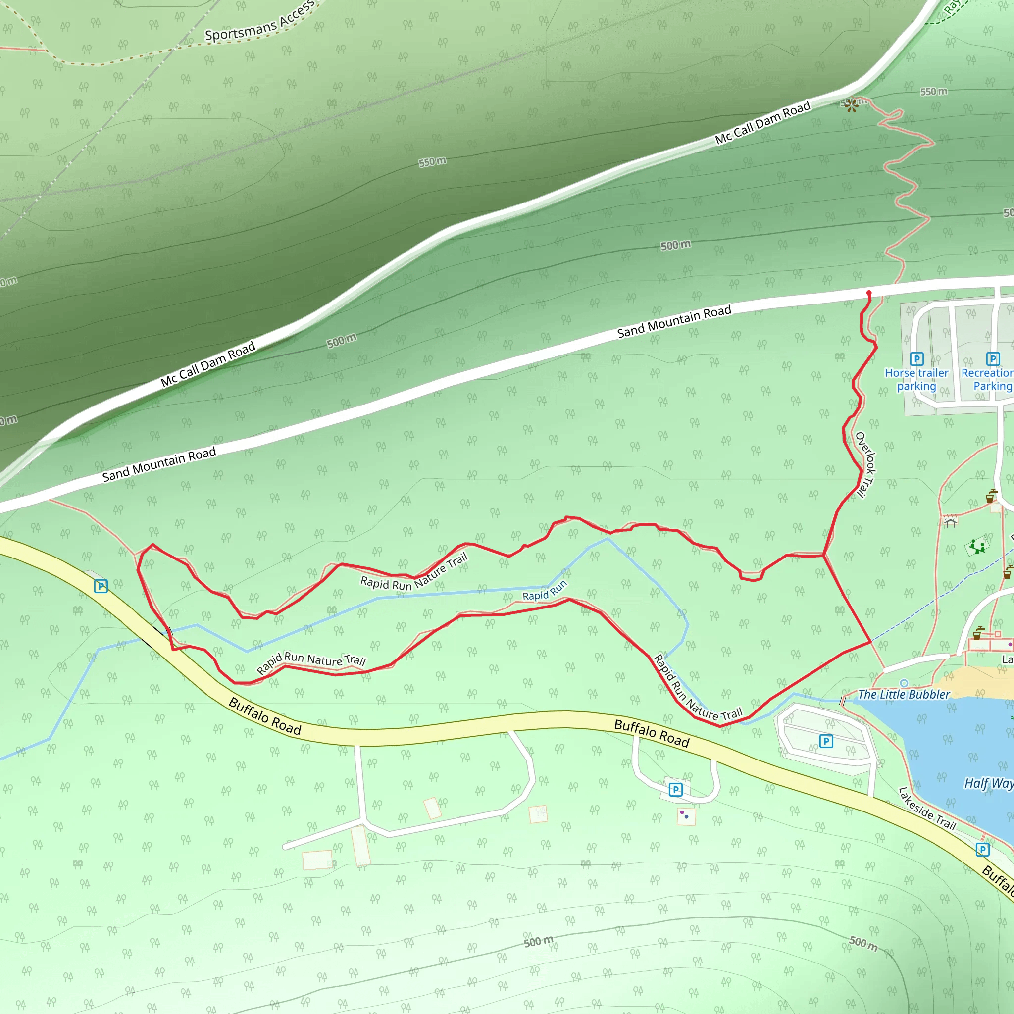 Rapid Run Nature Trail Loop mobile static map